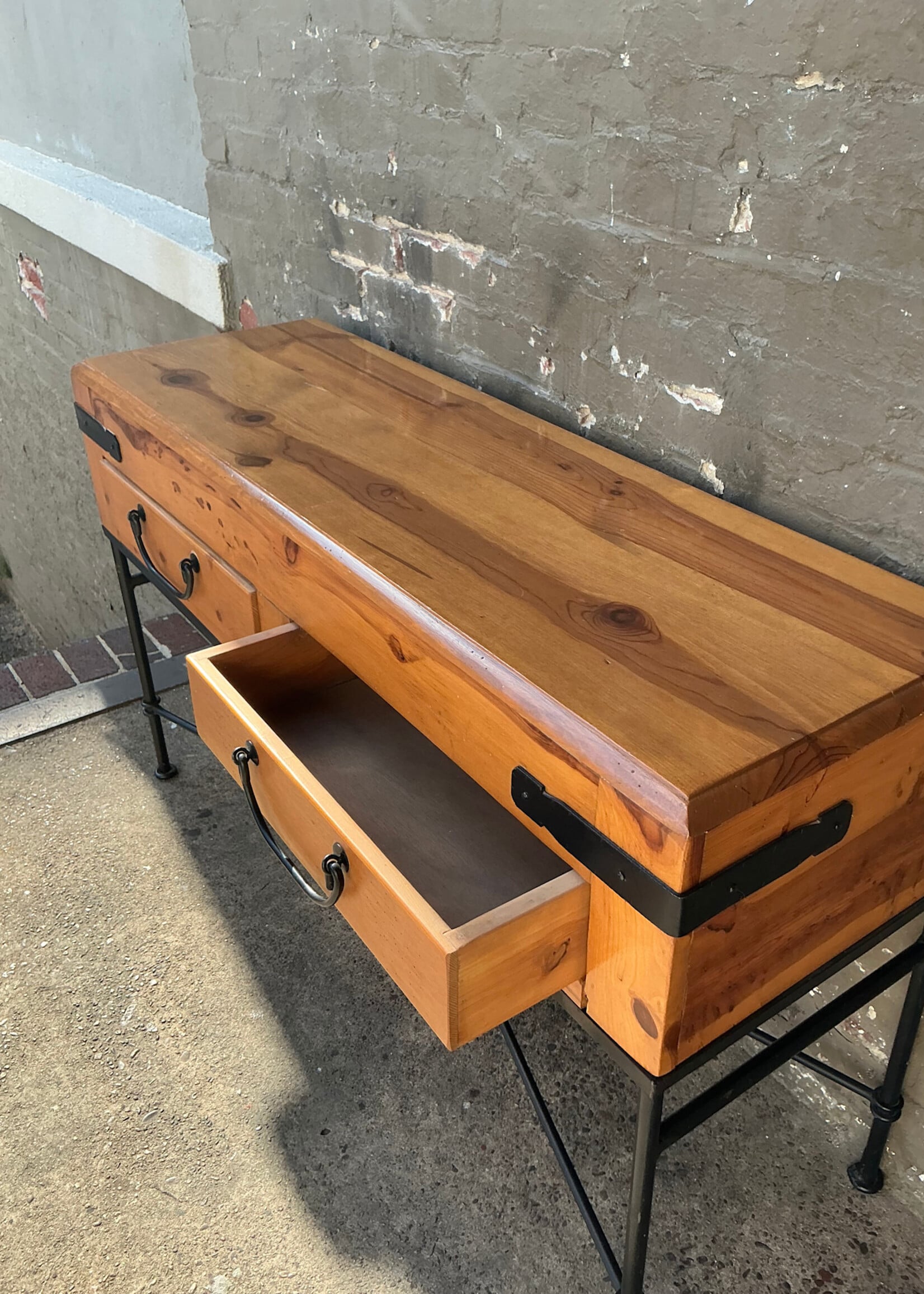 GOODWOOD Solid Pine & Iron Console
