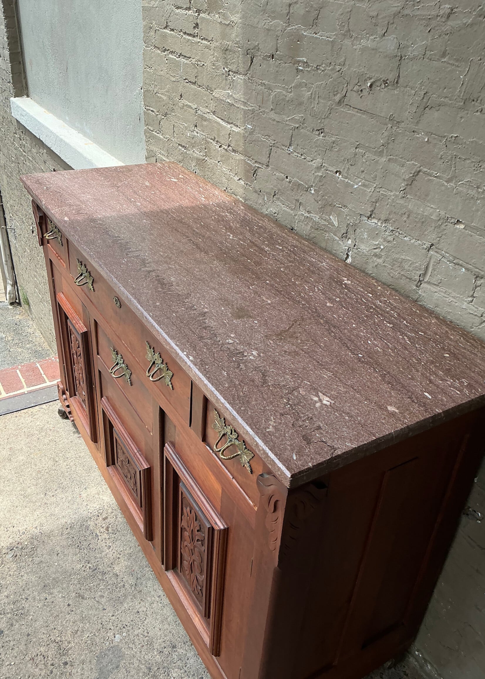 GOODWOOD Antique Marble Top Sideboard