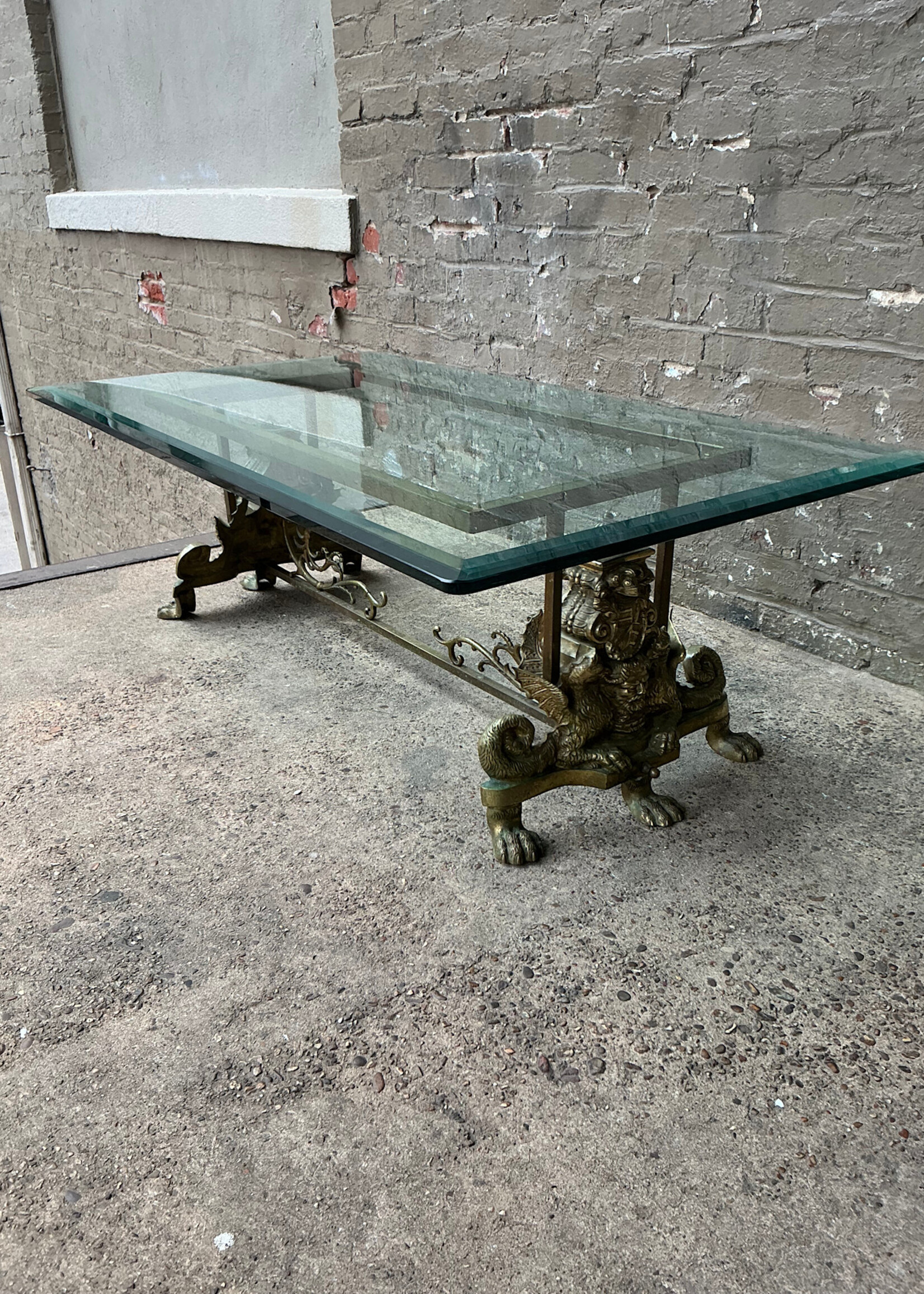 GOODWOOD Britannia Style Brass and Glass Coffee Table