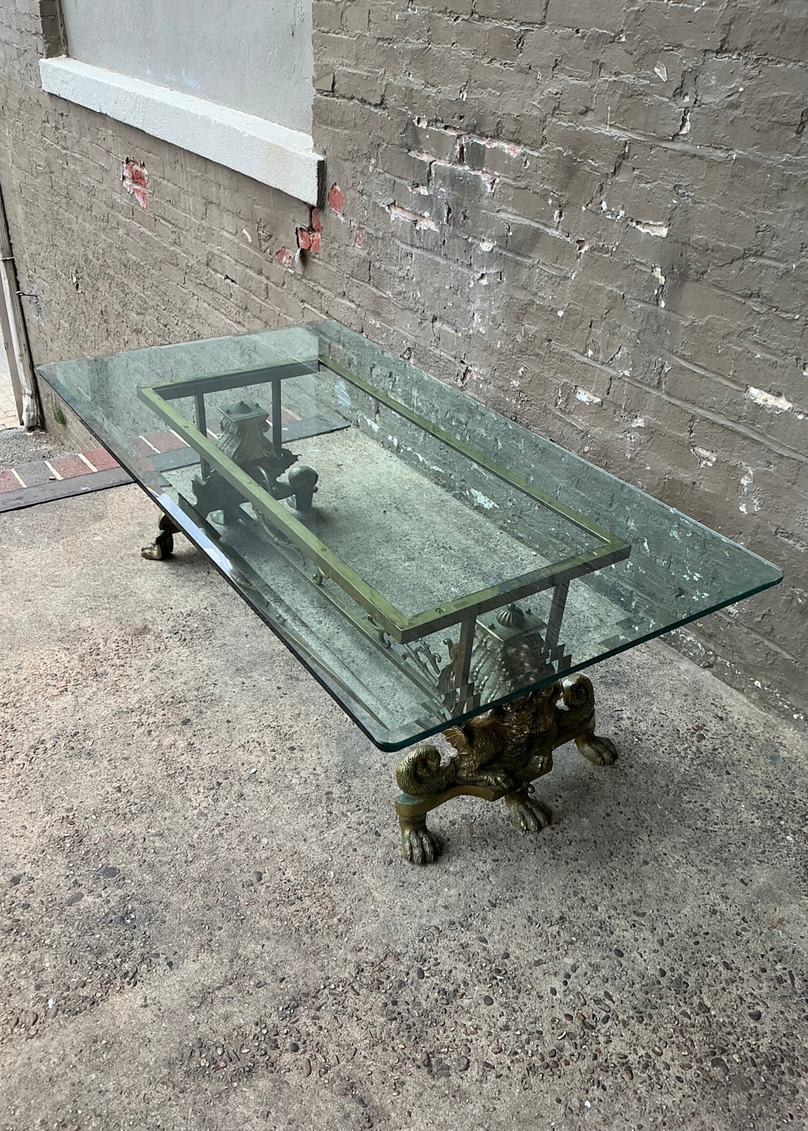 GOODWOOD Britannia Style Brass and Glass Coffee Table