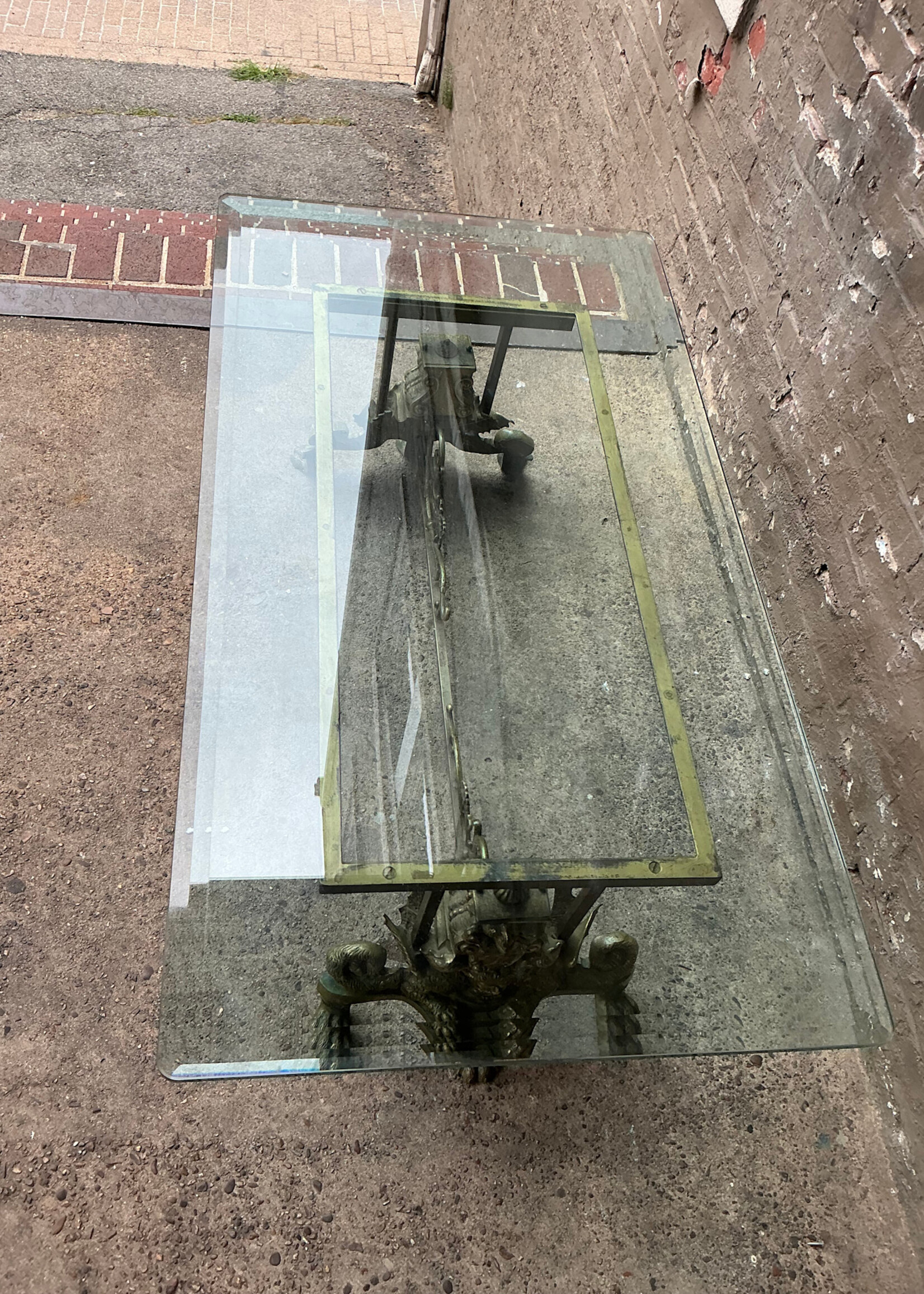 GOODWOOD Britannia Style Brass and Glass Coffee Table