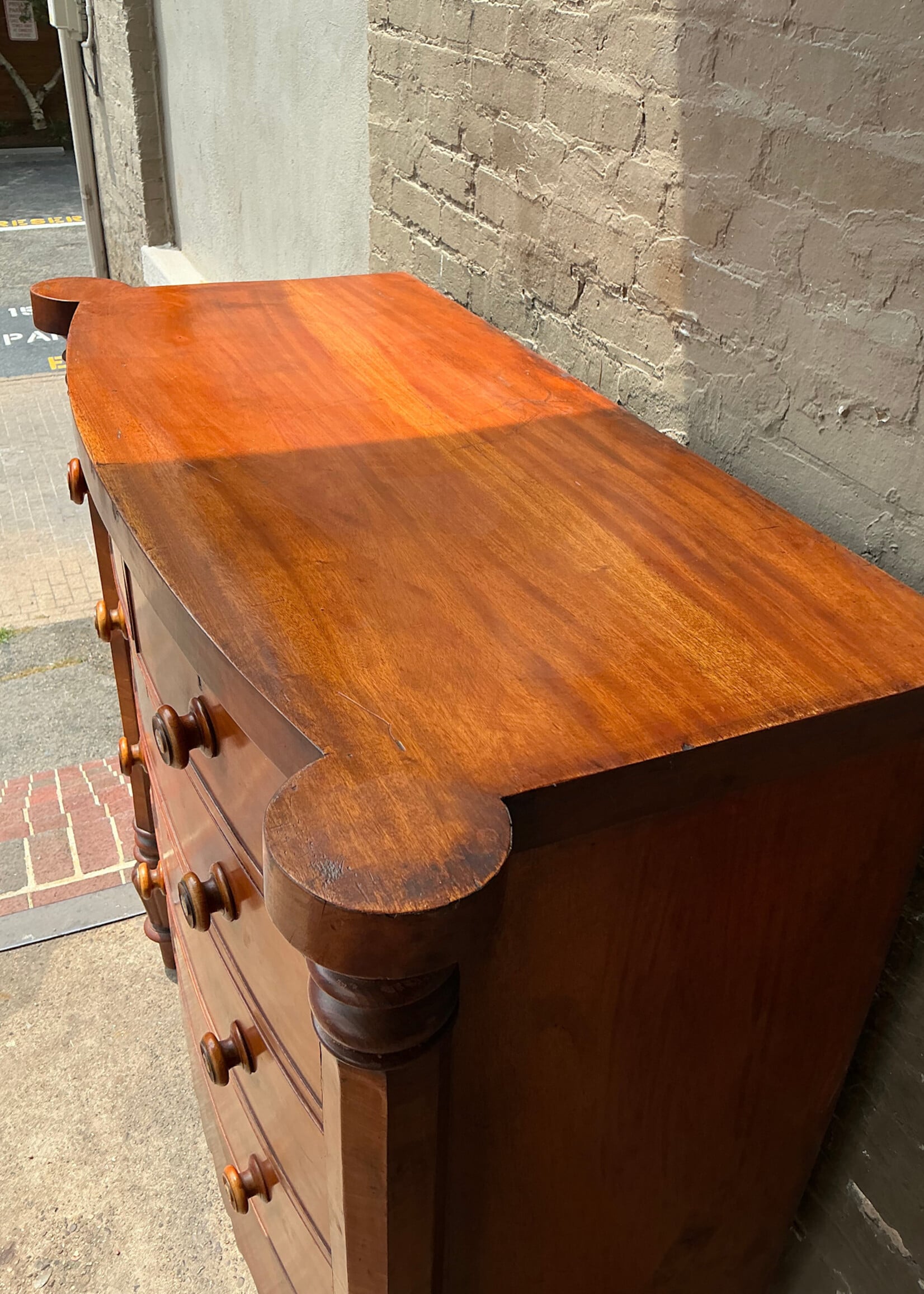 GOODWOOD Irish Mahogany Chest of Drawers, ca. 1820