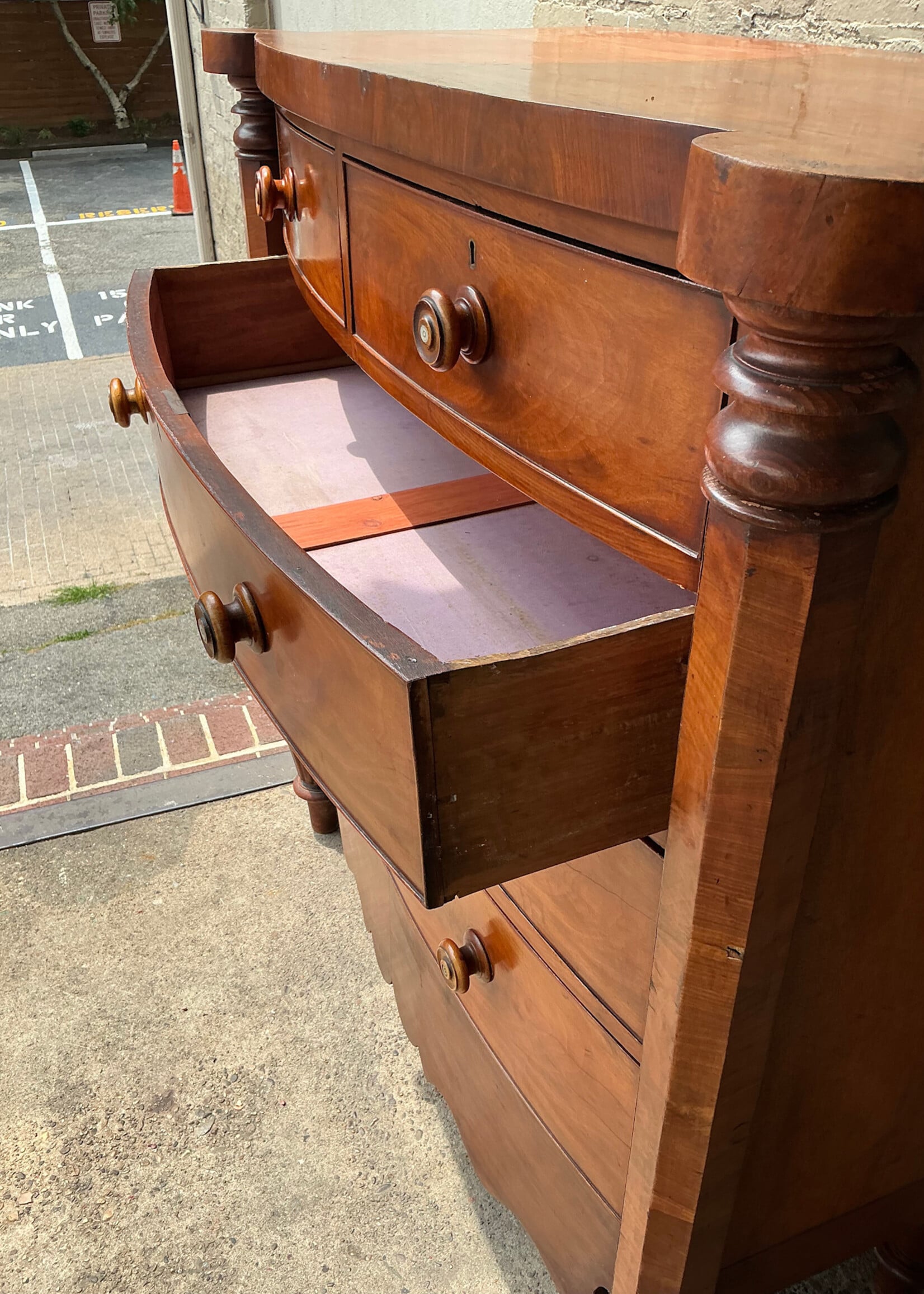 GOODWOOD Irish Mahogany Chest of Drawers, ca. 1820