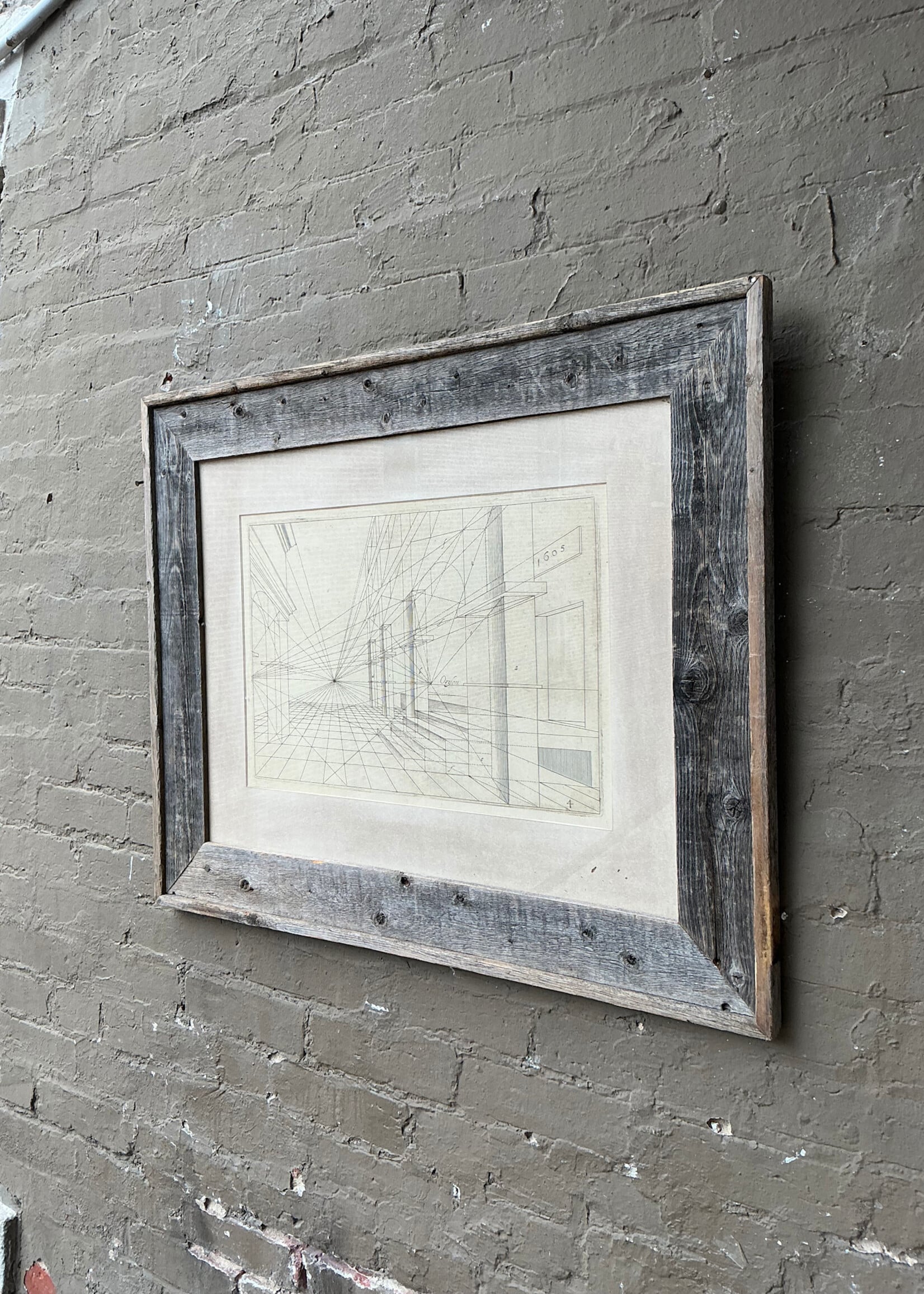 GOODWOOD Architectural Print in Reclaimed Wood Frame