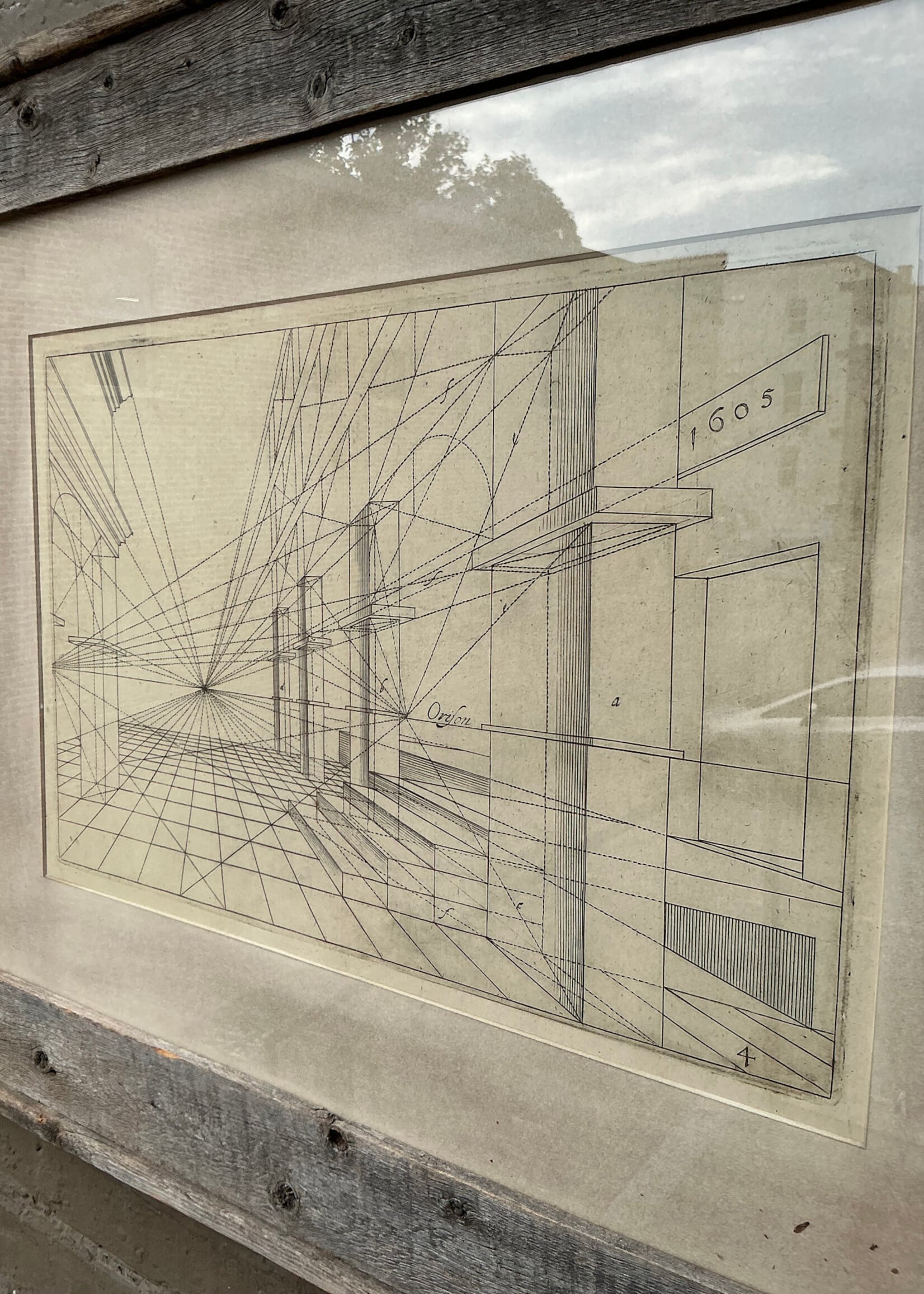 GOODWOOD Architectural Print in Reclaimed Wood Frame