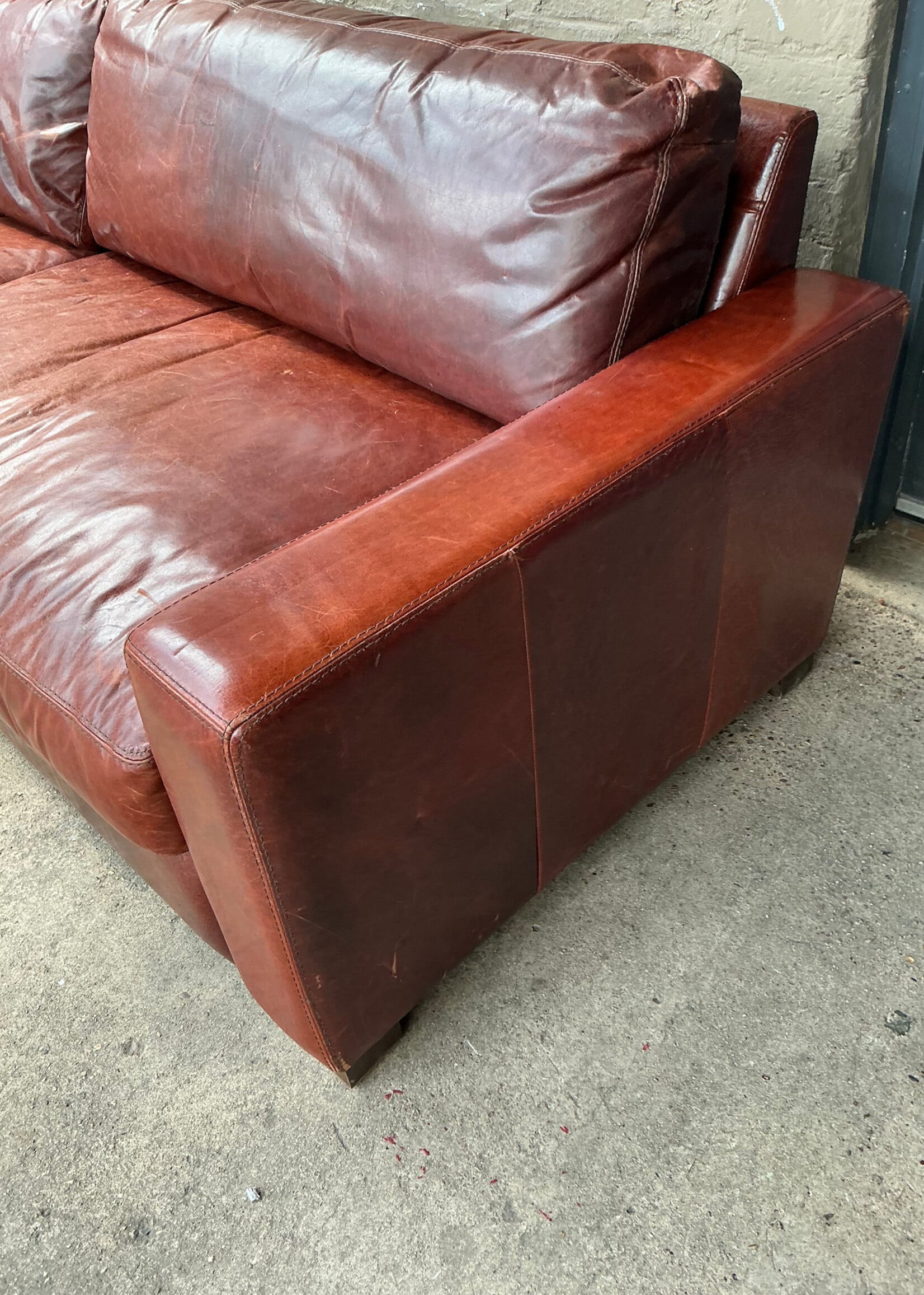 GOODWOOD Italian Leather Sofa, Cushion Repair