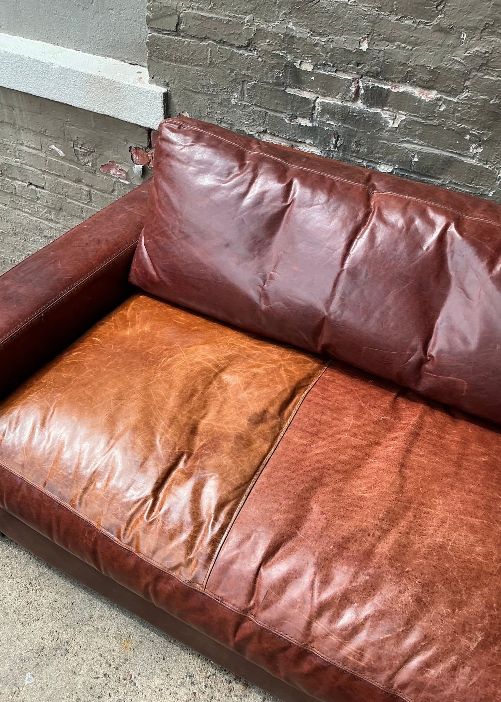 GOODWOOD Italian Leather Sofa, Cushion Repair