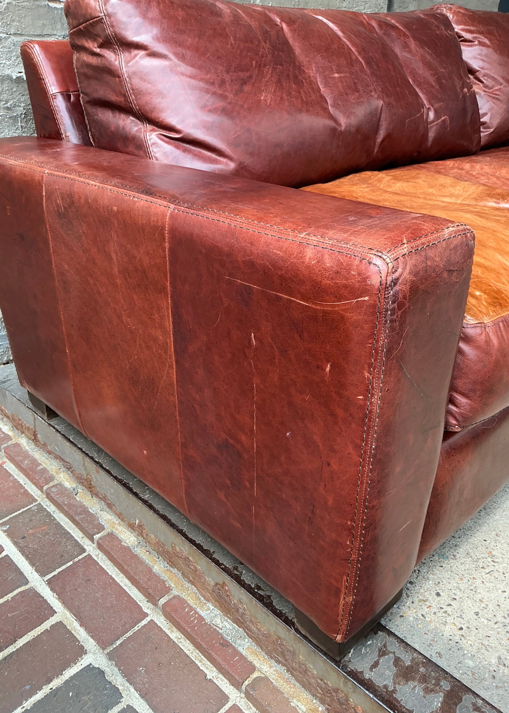 GOODWOOD Italian Leather Sofa, Cushion Repair