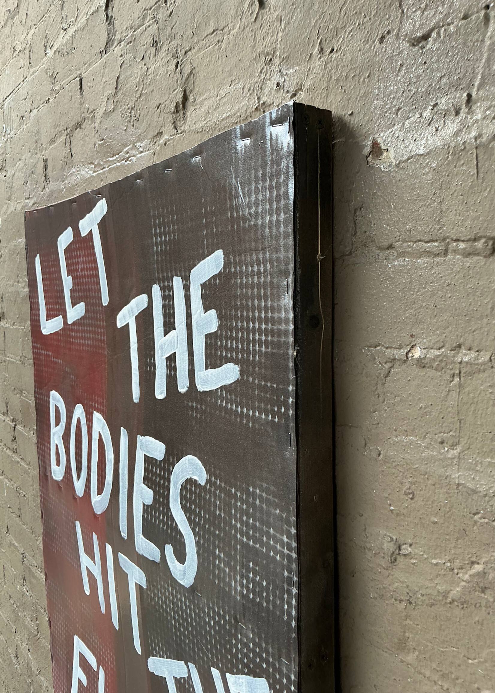 GOODWOOD Let The Bodies Hit the Floor, Cardboard on Wood Frame
