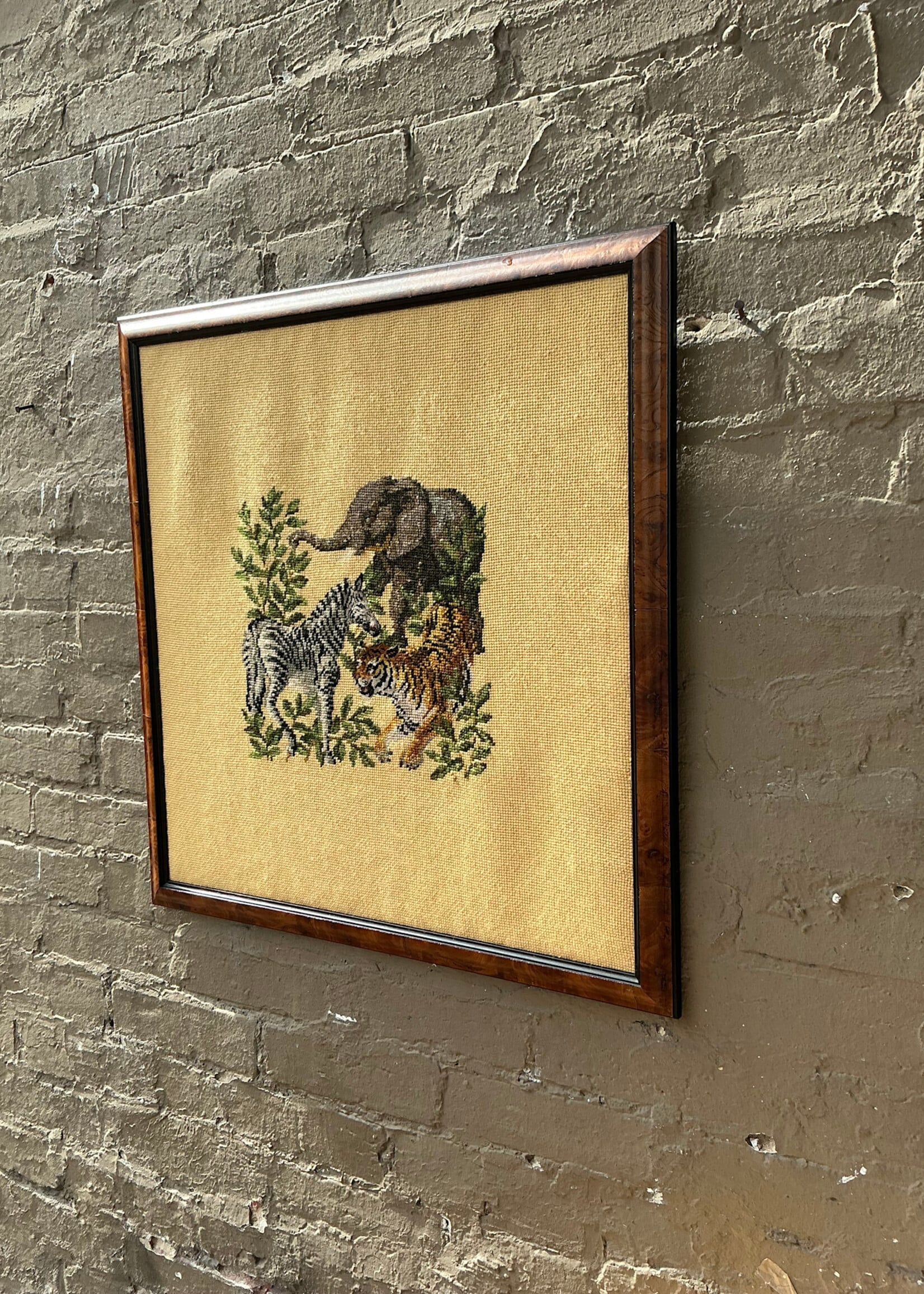 GOODWOOD Safari Needlepoint in Burl Walnut Frame