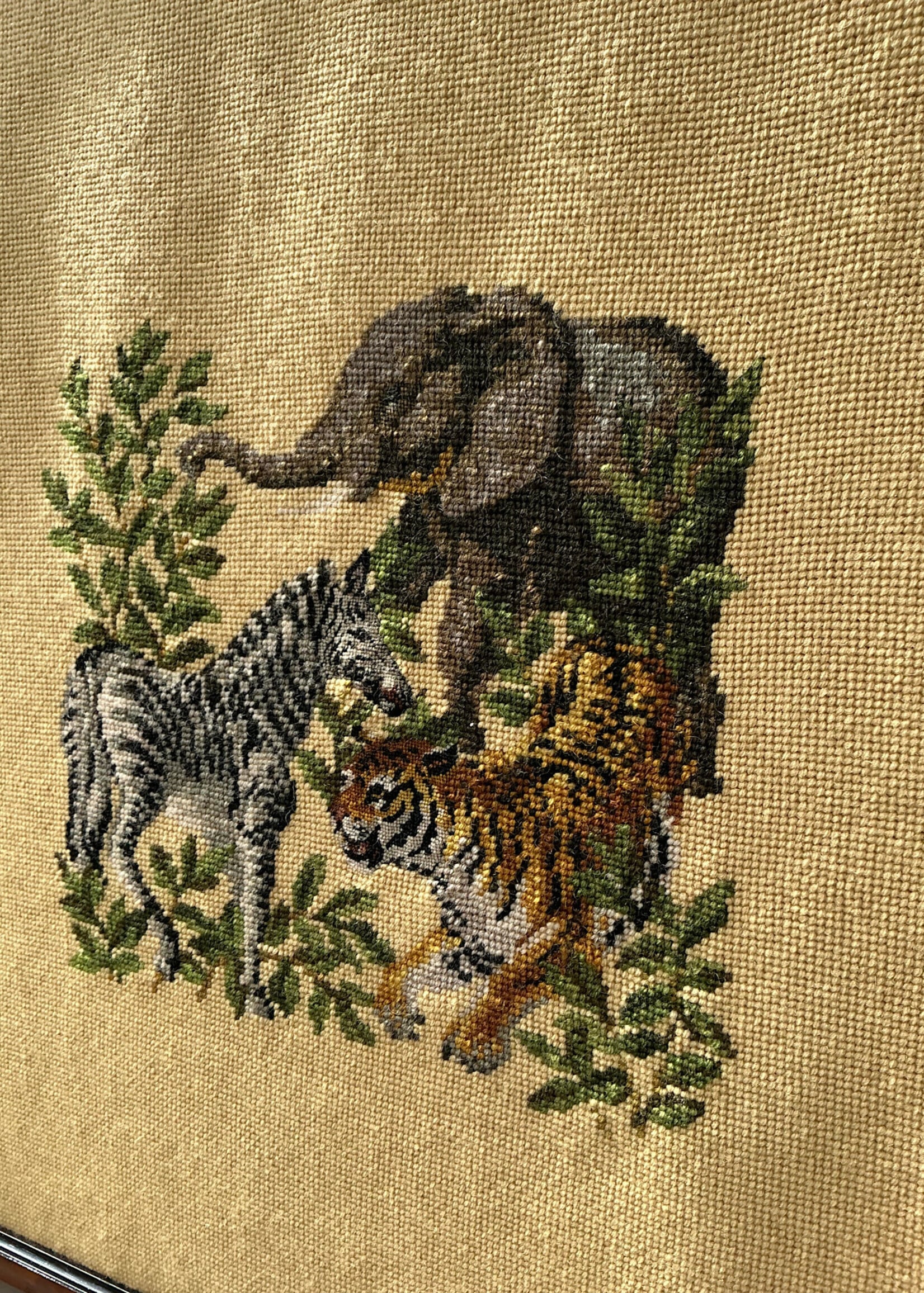 GOODWOOD Safari Needlepoint in Burl Walnut Frame