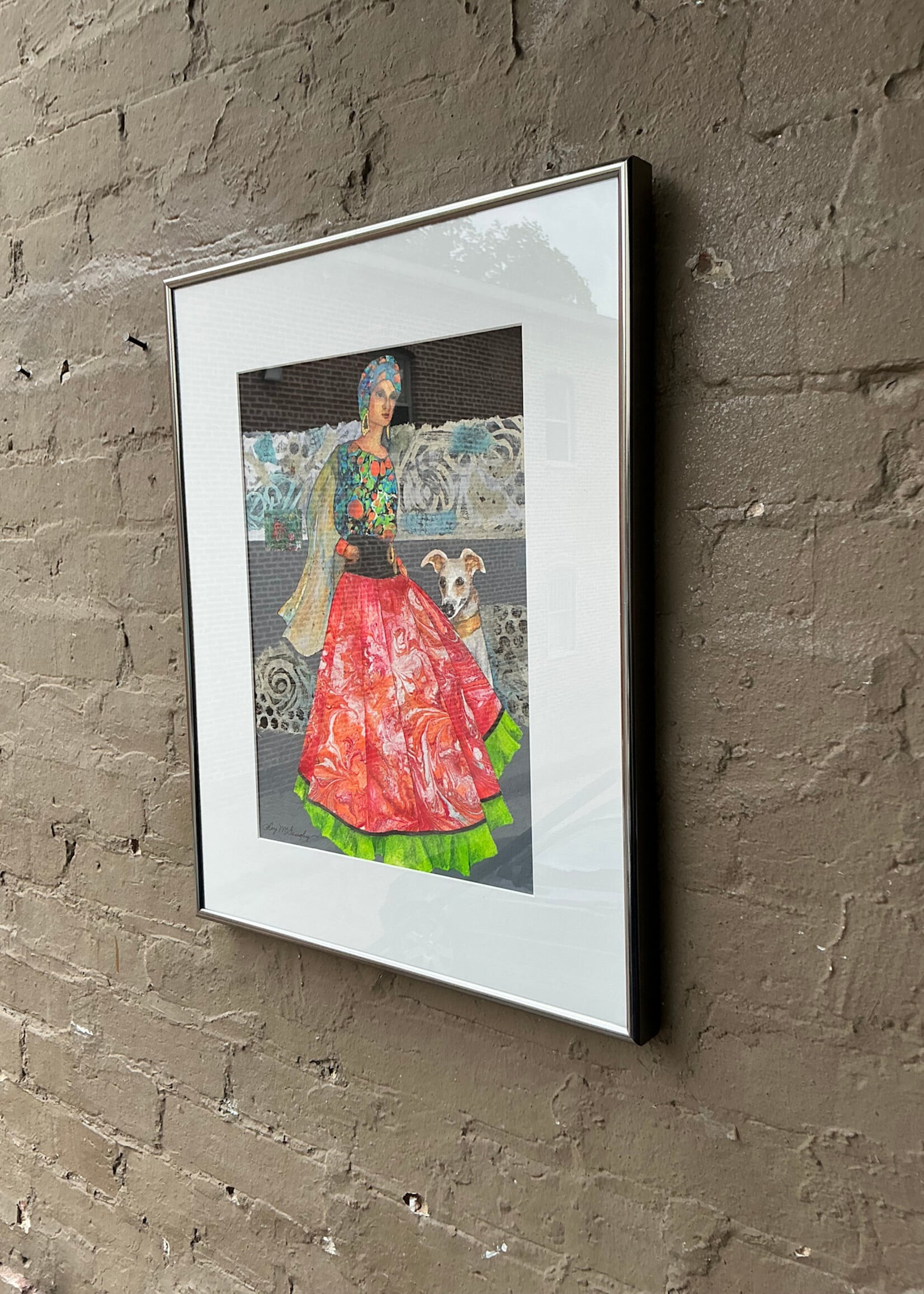 GOODWOOD Lady and Greyhound, Mixed Media, McGaughy
