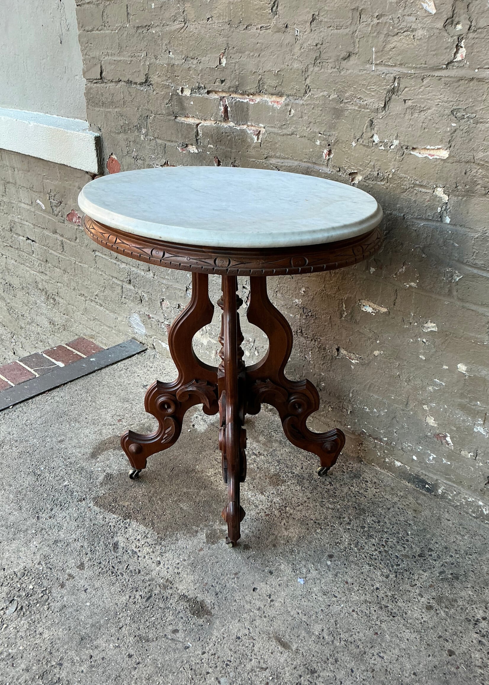 GOODWOOD Victorian Oval Marble Top Parlor Table