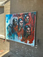 GOODWOOD Five Figures, Oil on Canvas, Irene Normandin 1984