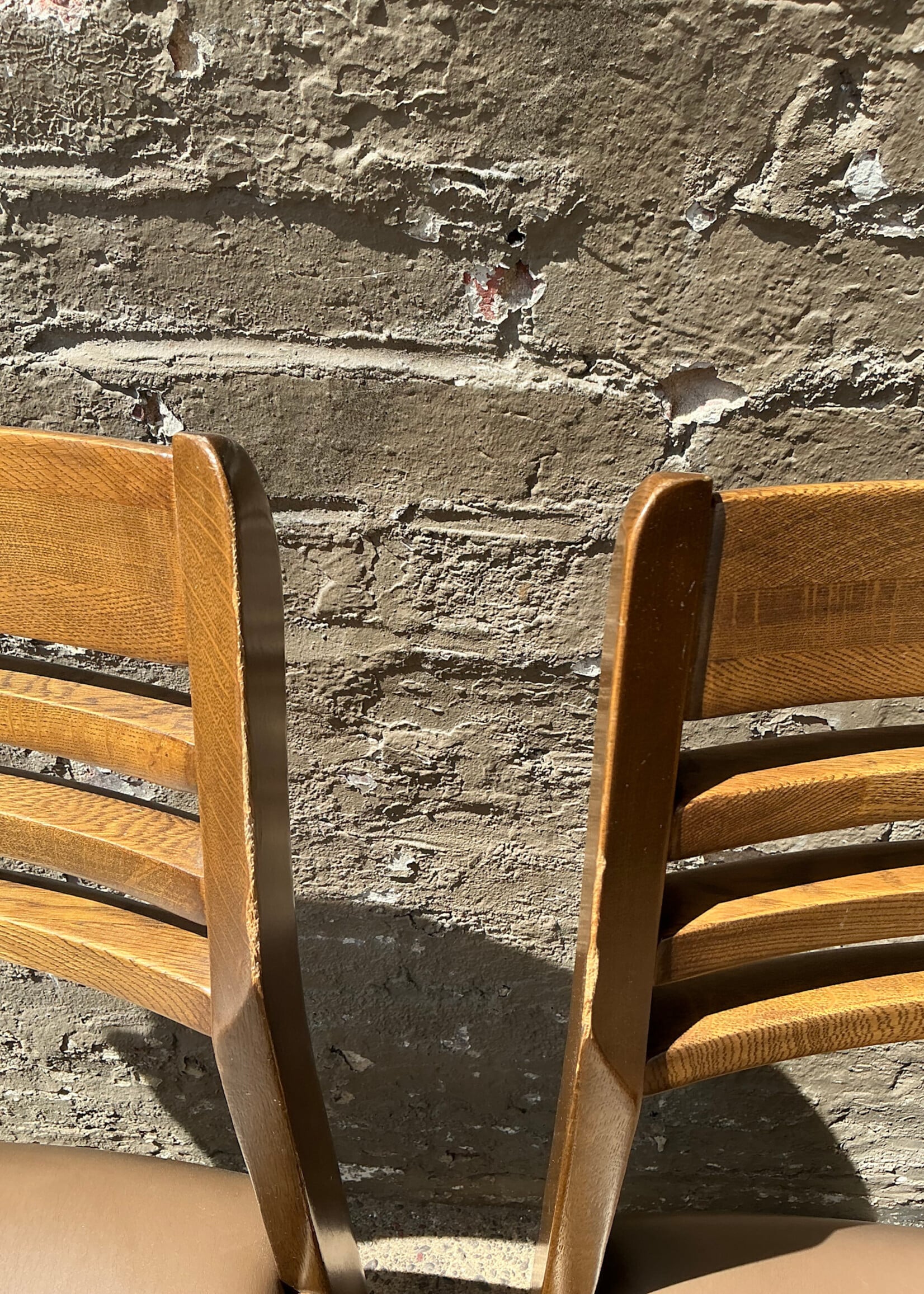 GOODWOOD Pair of MCM Style Oak Chairs