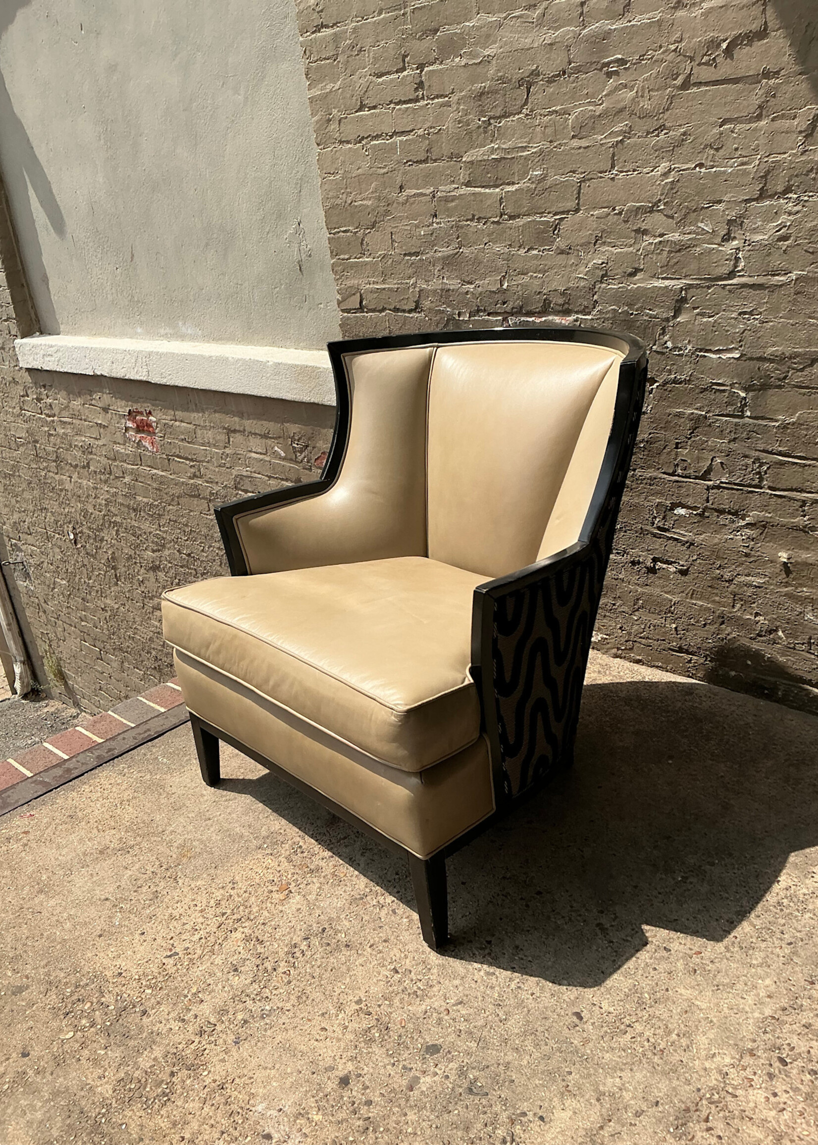 GOODWOOD Hollywood Regency Style Leather Chair