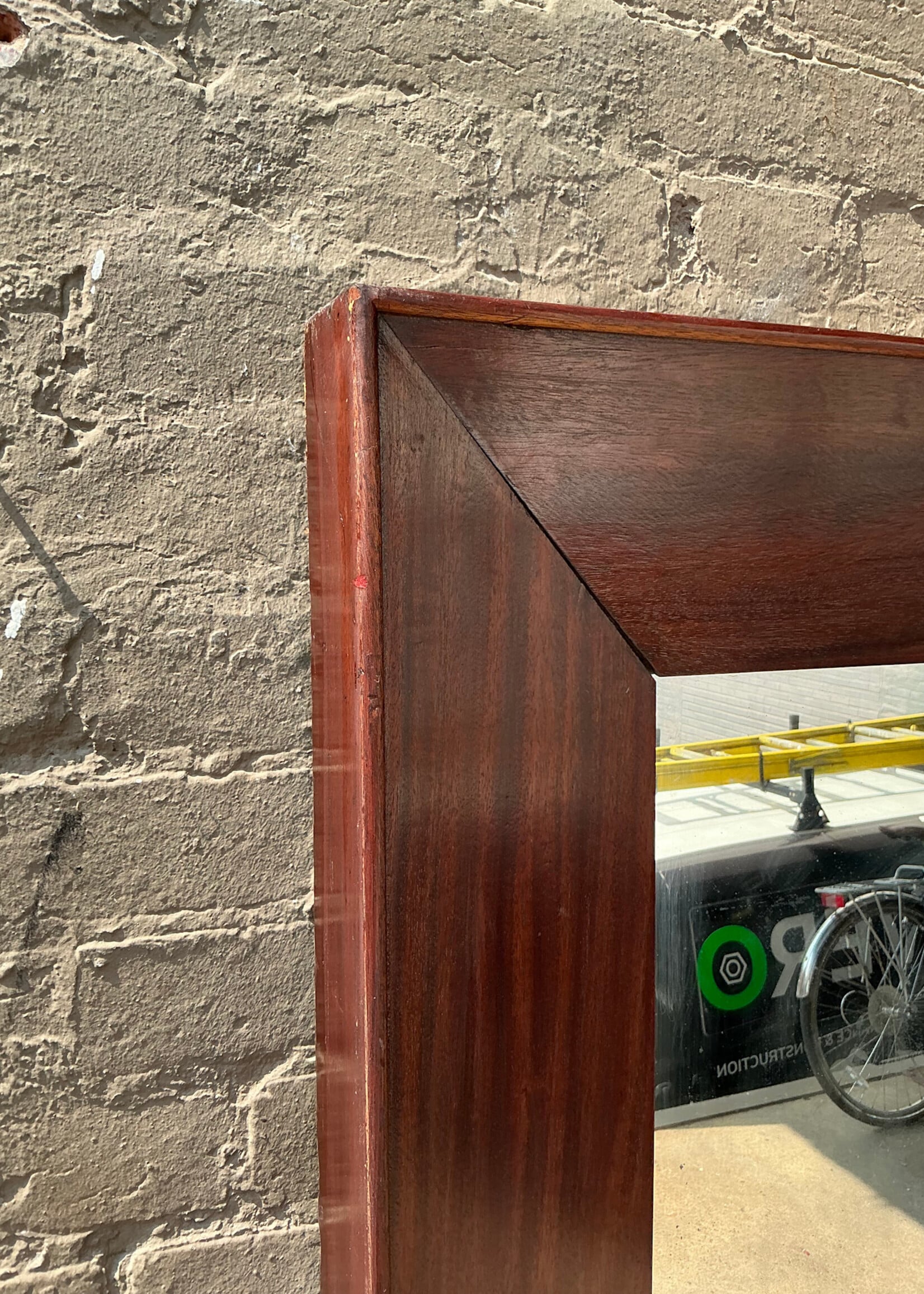 GOODWOOD Large Mahogany Square Mirror, Glass Patina