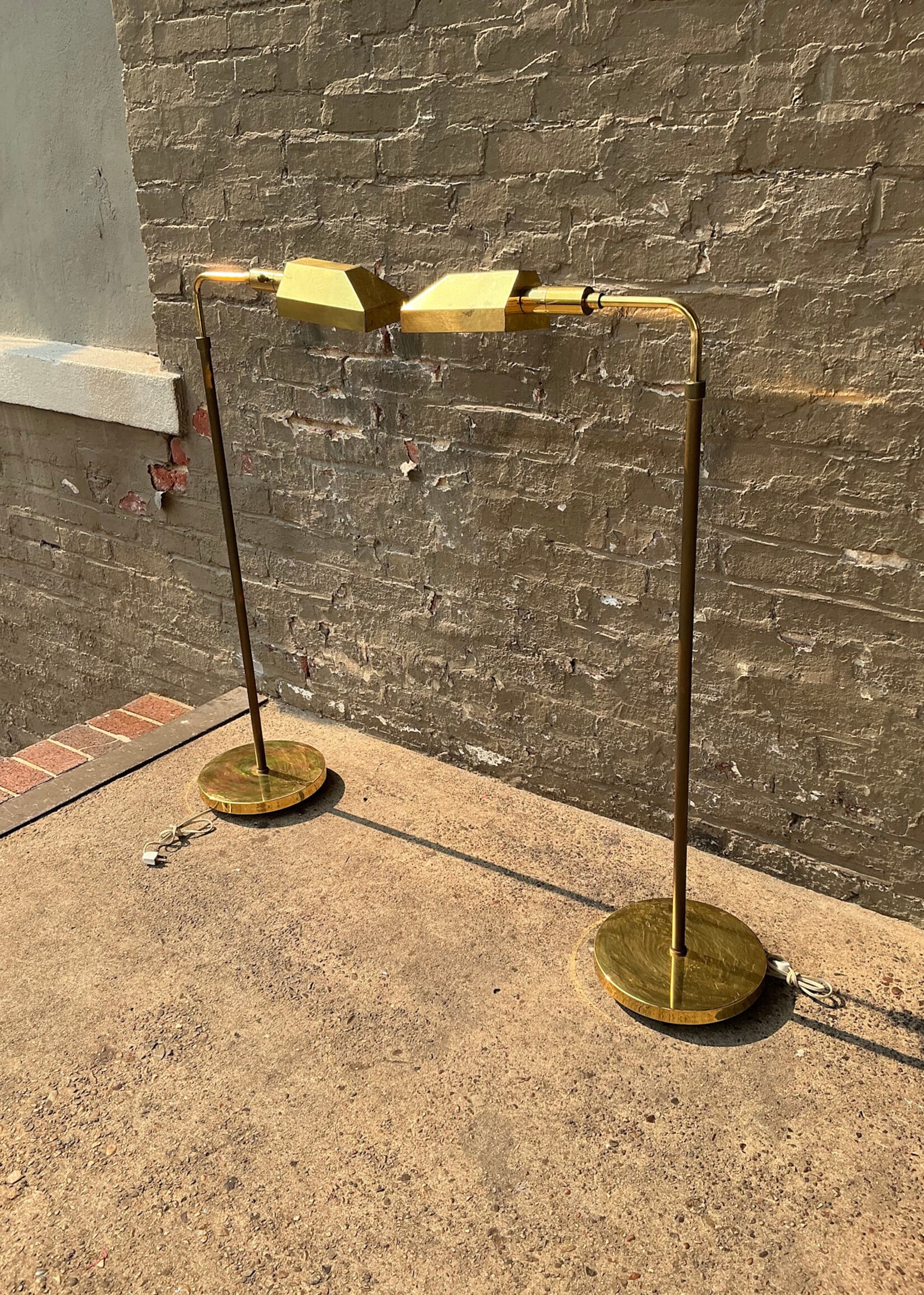 GOODWOOD Pair of Quality Brass Pharmacy Lamps
