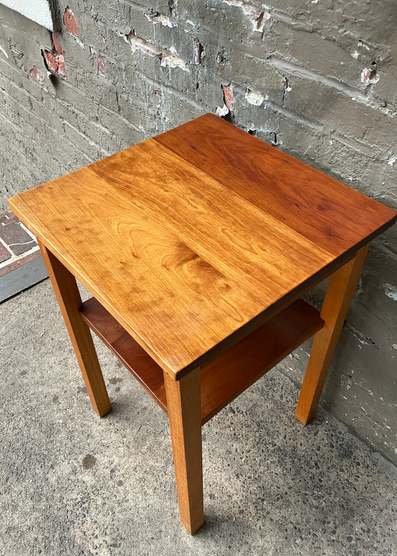 GOODWOOD Handcrafted Mixed Wood Side Table, Maple Top