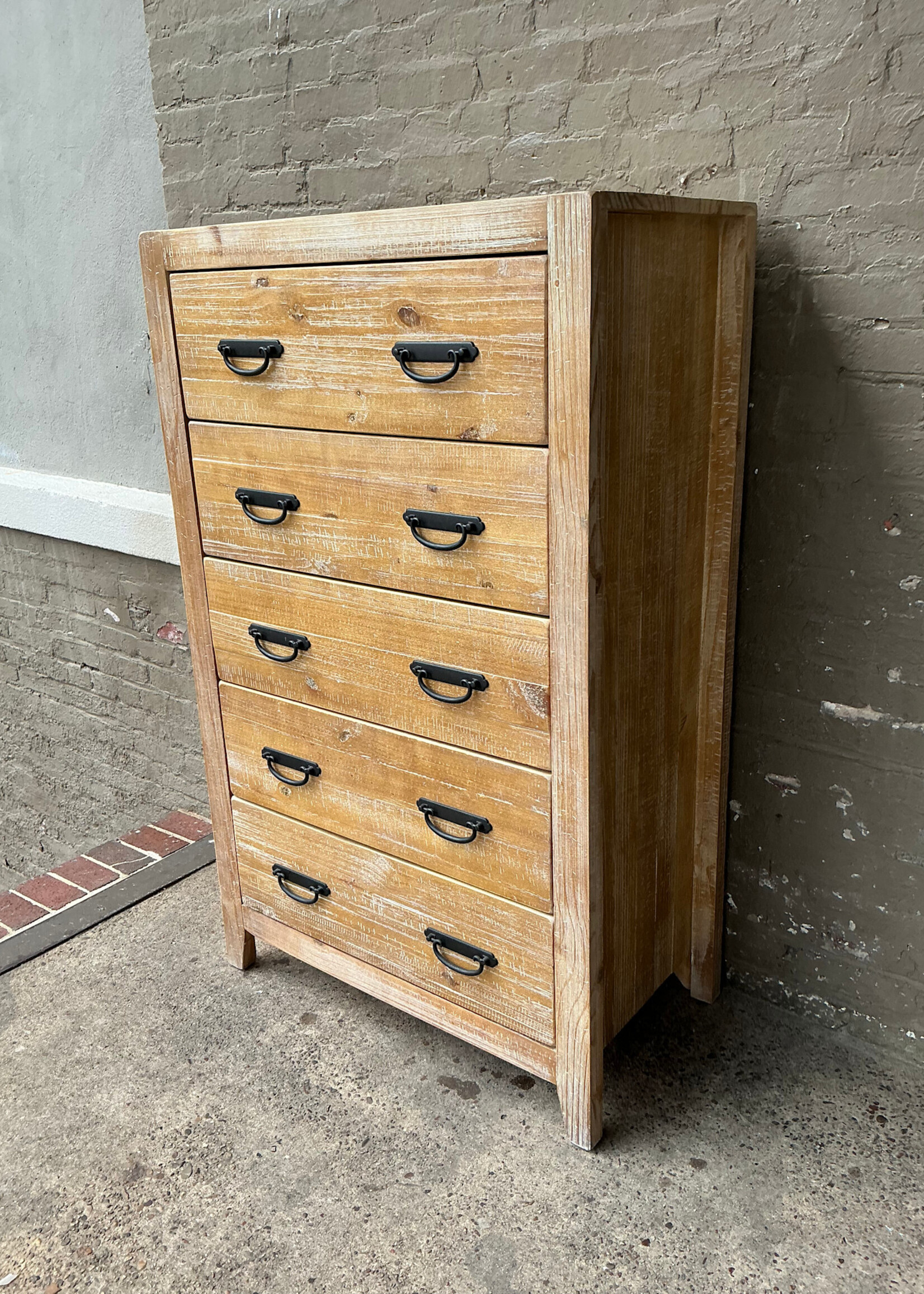 GOODWOOD Modern White Washed Chest of Drawers
