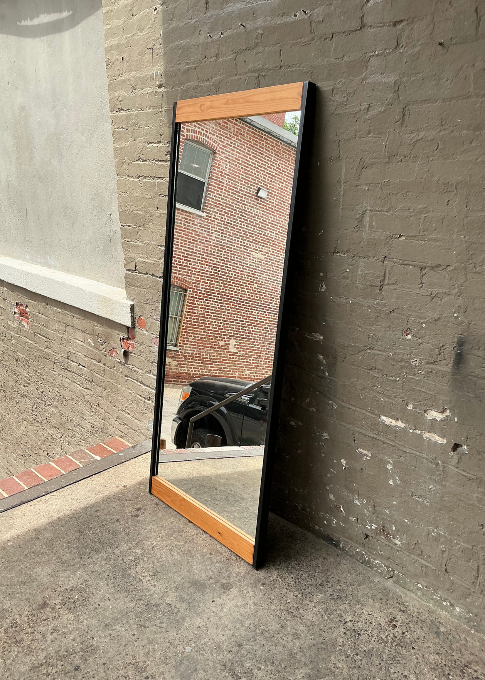GOODWOOD Pine and Metal Floor Mirror