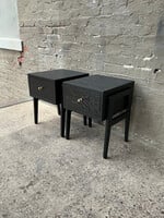 GOODWOOD Pair of MCM Style Ebonized Nightstands