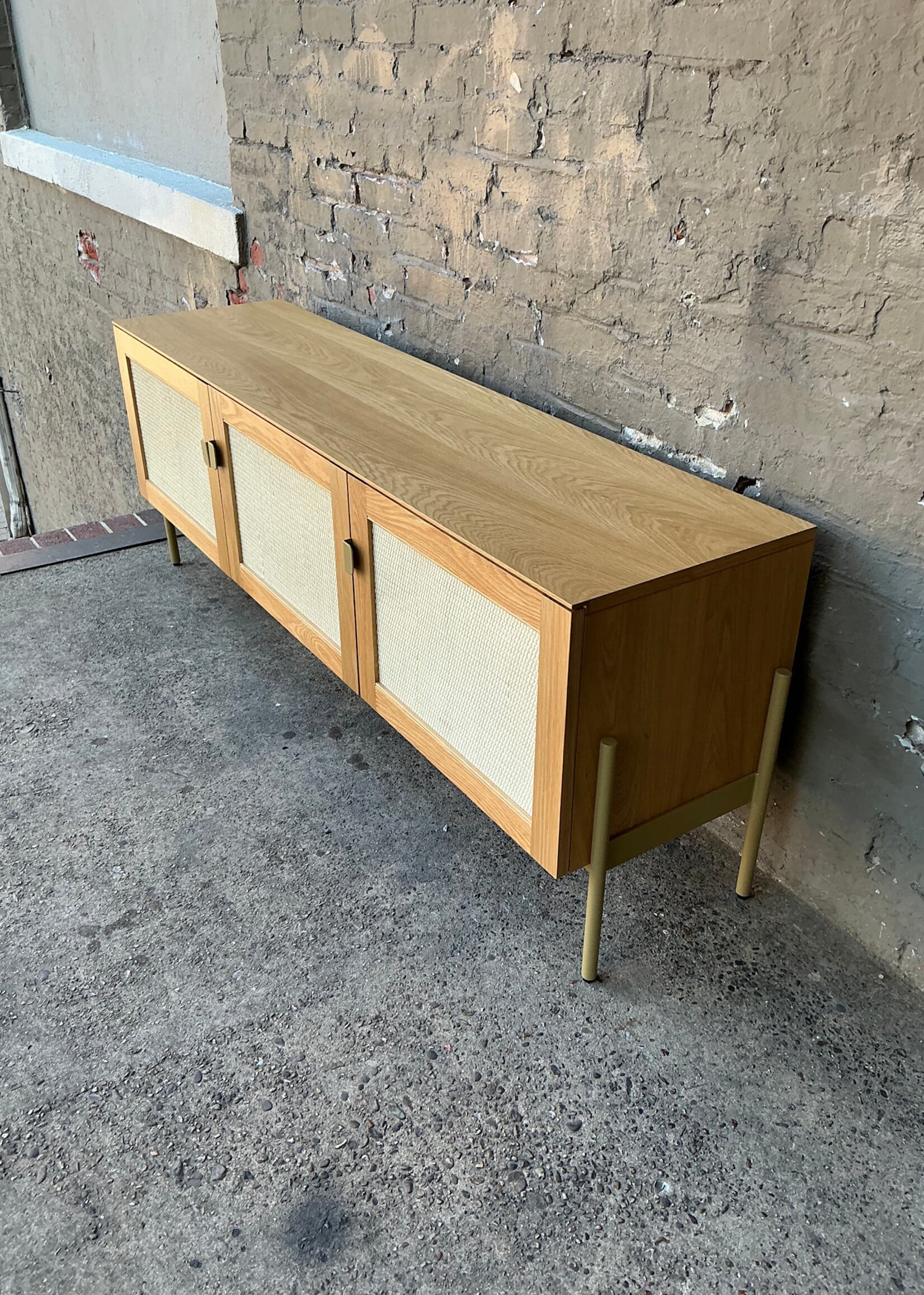 GOODWOOD MCM Style Caned Console