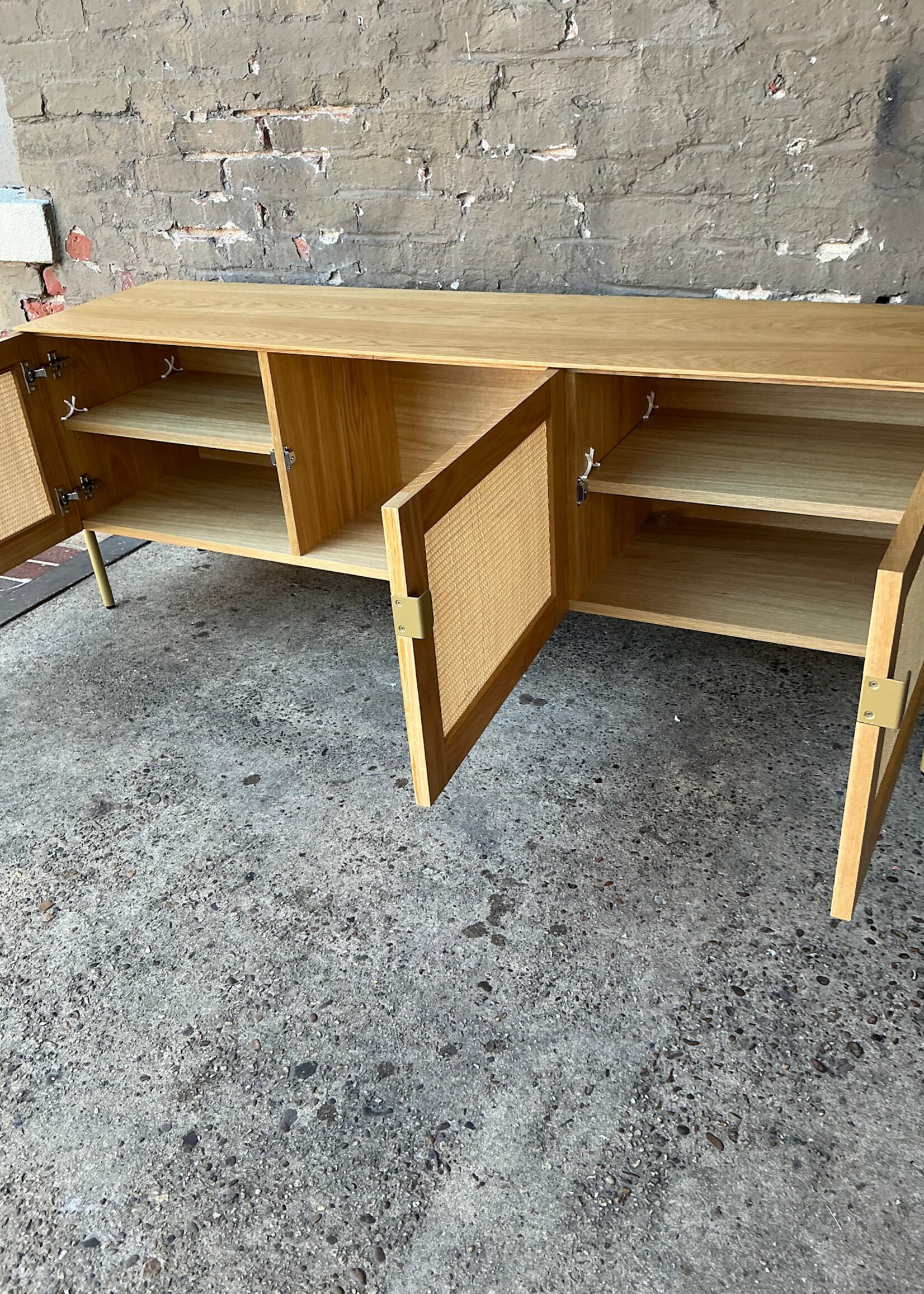 GOODWOOD MCM Style Caned Console