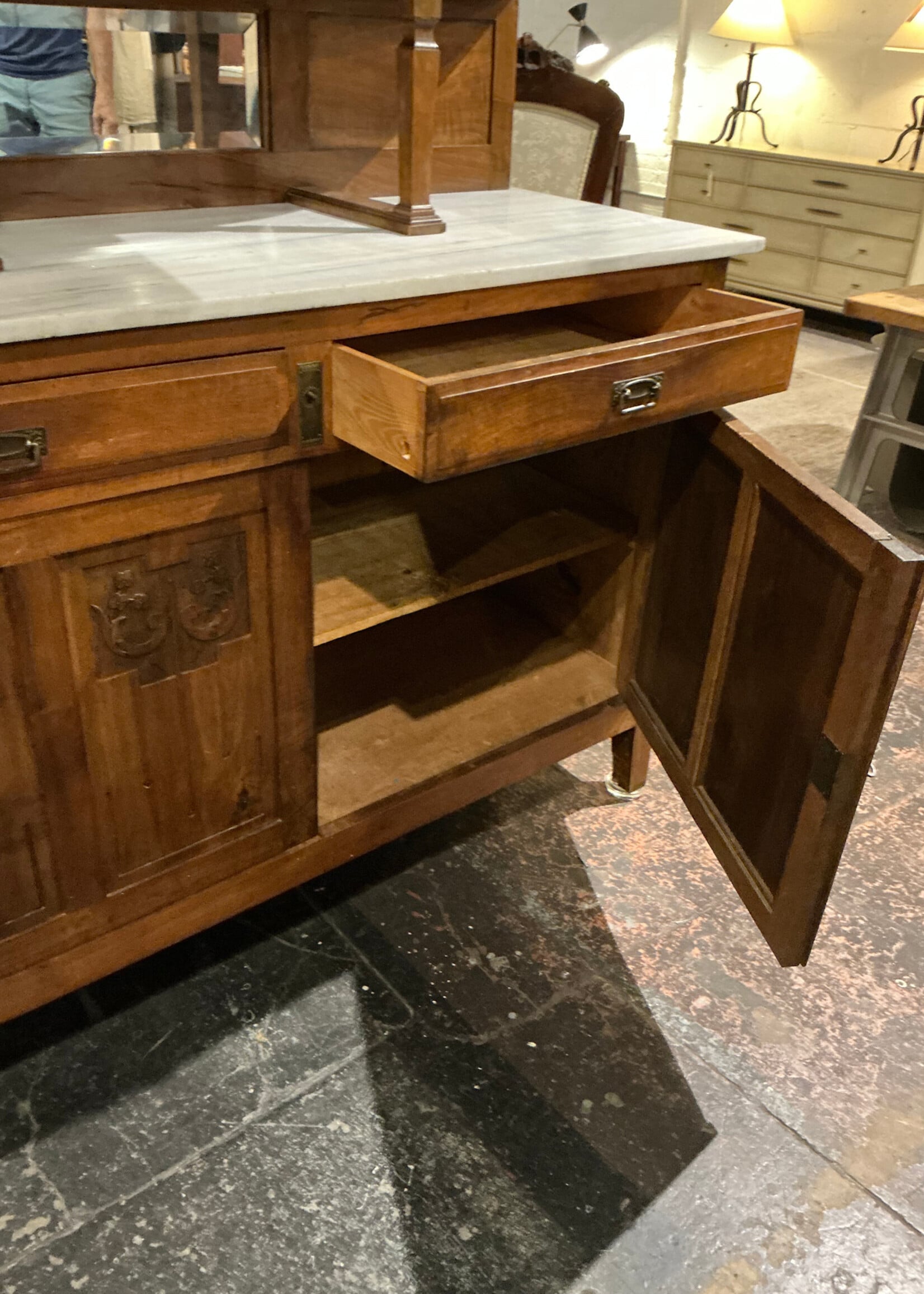 GOODWOOD Antique Walnut Arts and Craft Sideboard