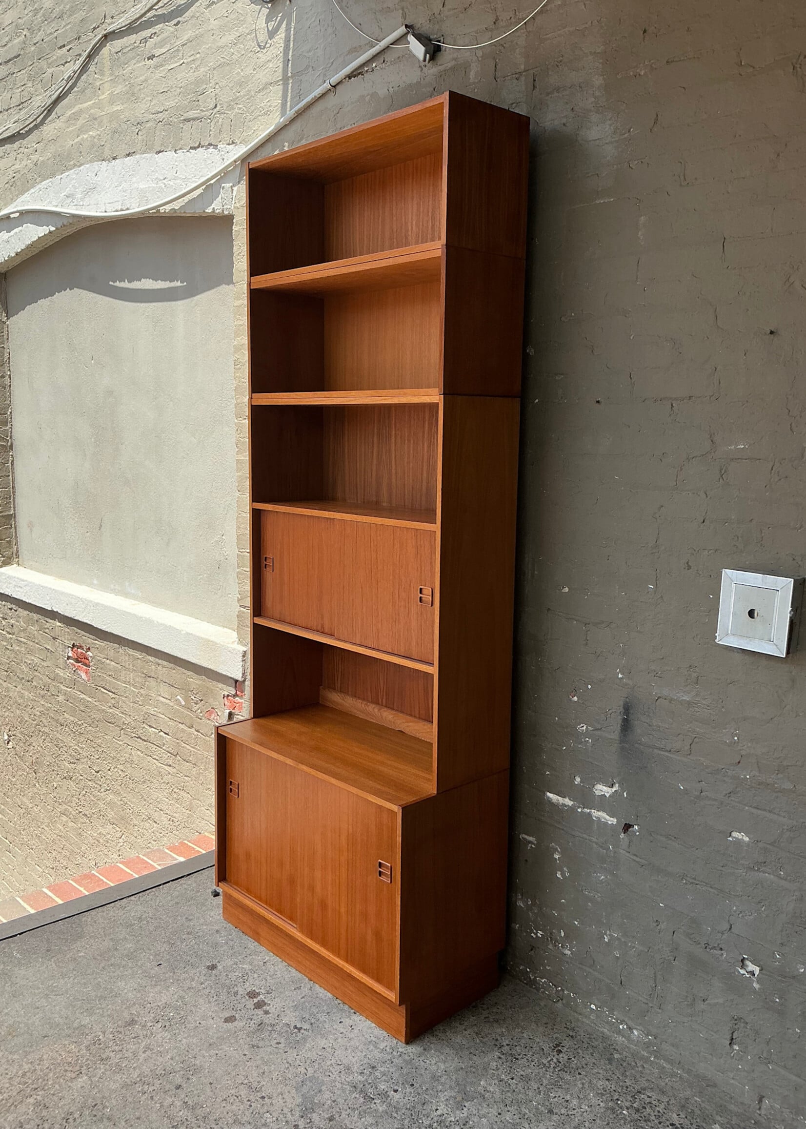 GOODWOOD Danish Modern Teak Sliding Door Cabinet