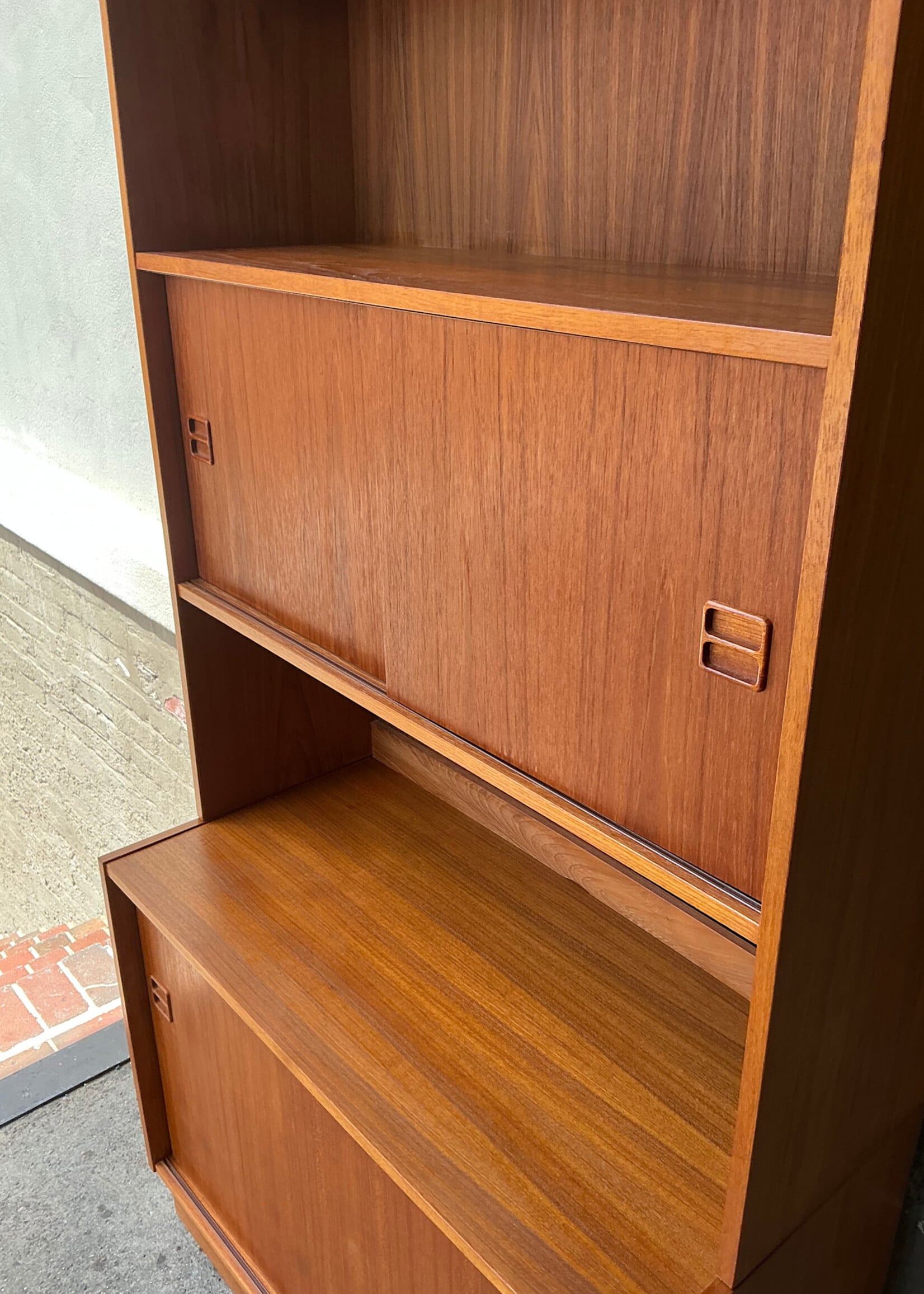 GOODWOOD Danish Modern Teak Sliding Door Cabinet