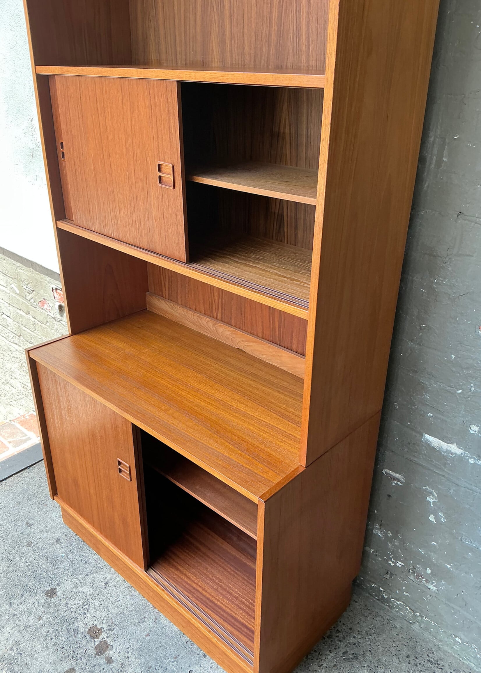 GOODWOOD Danish Modern Teak Sliding Door Cabinet