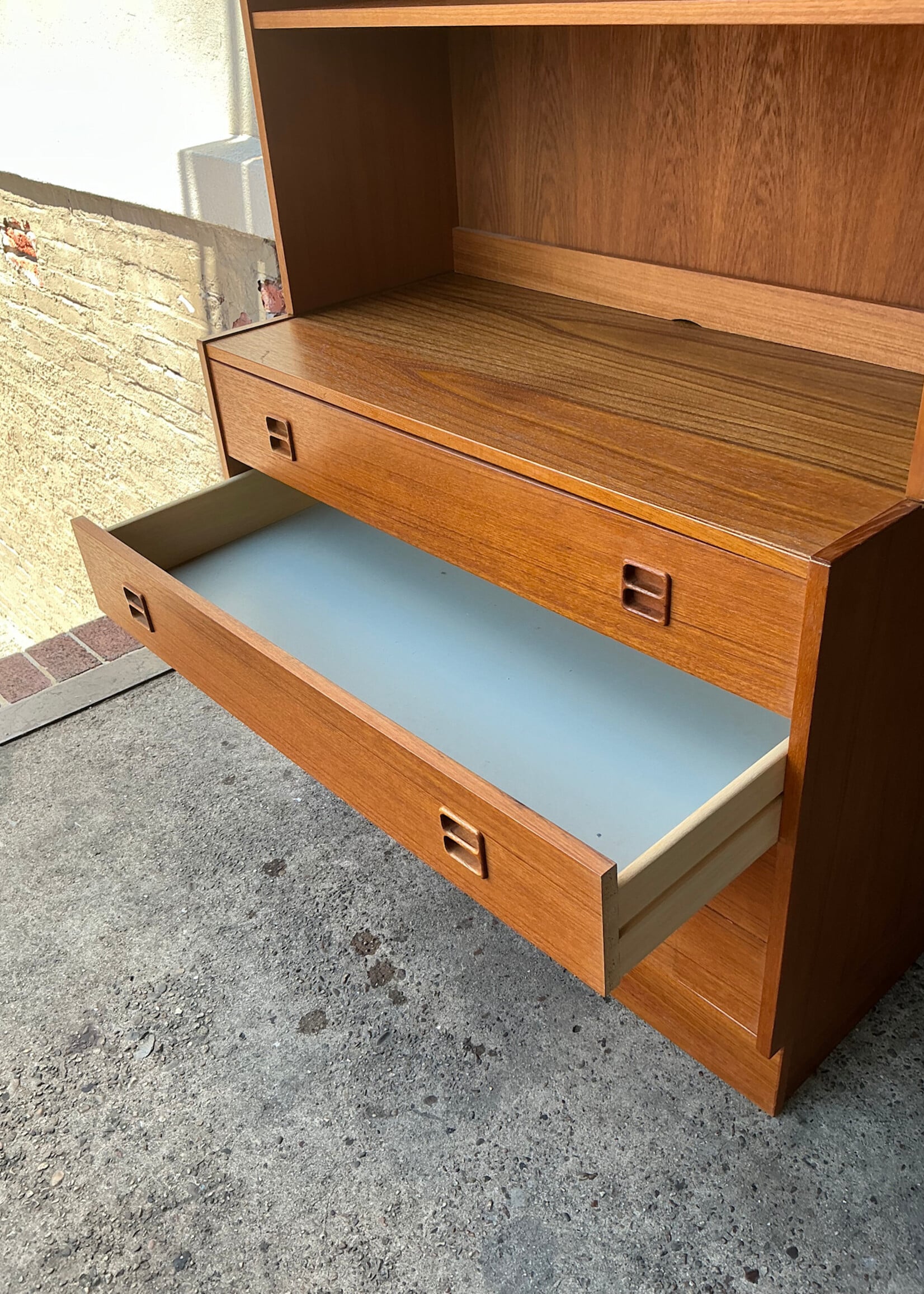 GOODWOOD Danish Modern Teak Shelf over Drawers