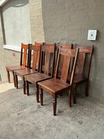 GOODWOOD Set of 8 Rustic Hardwood Chairs