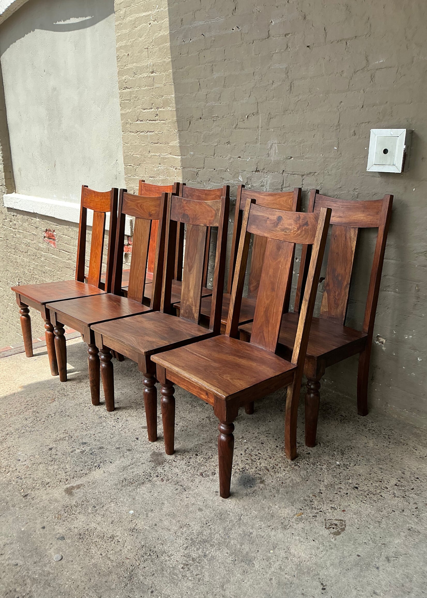 GOODWOOD Set of 8 Rustic Hardwood Chairs