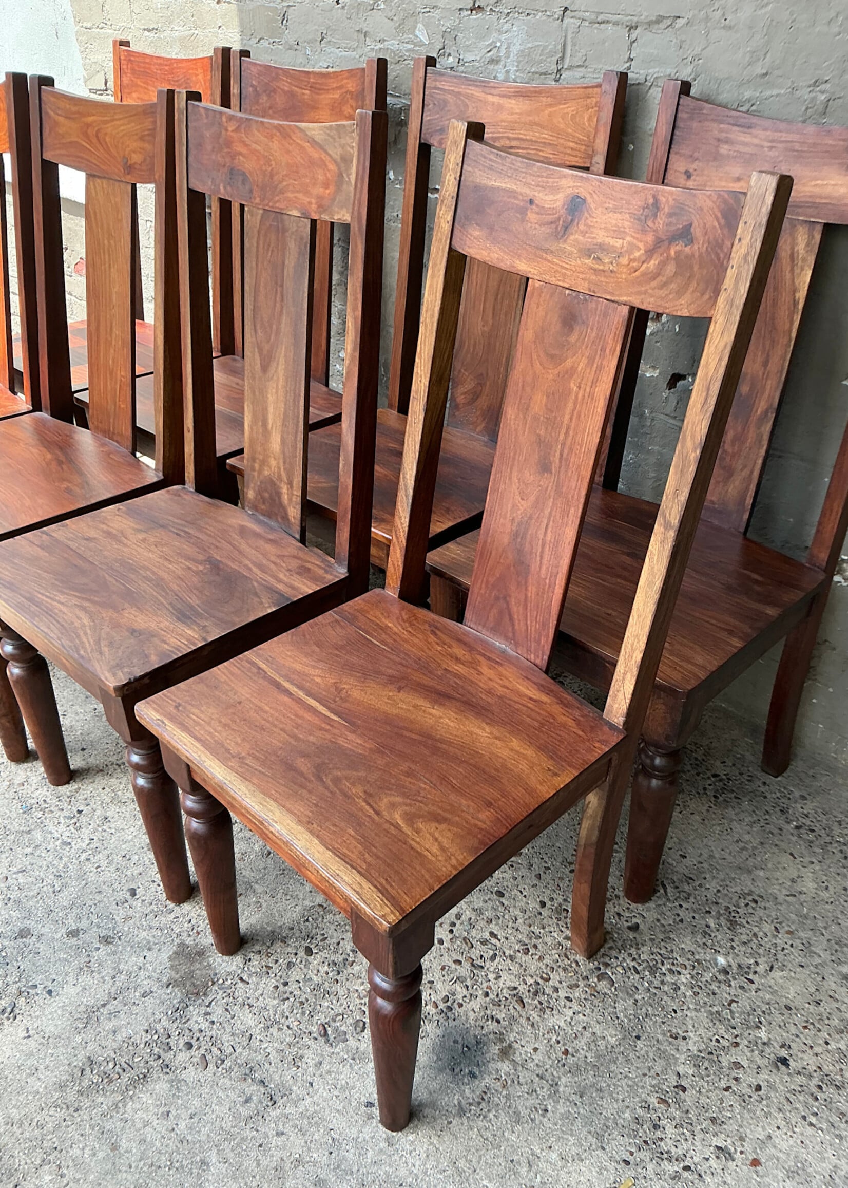 GOODWOOD Set of 8 Rustic Hardwood Chairs