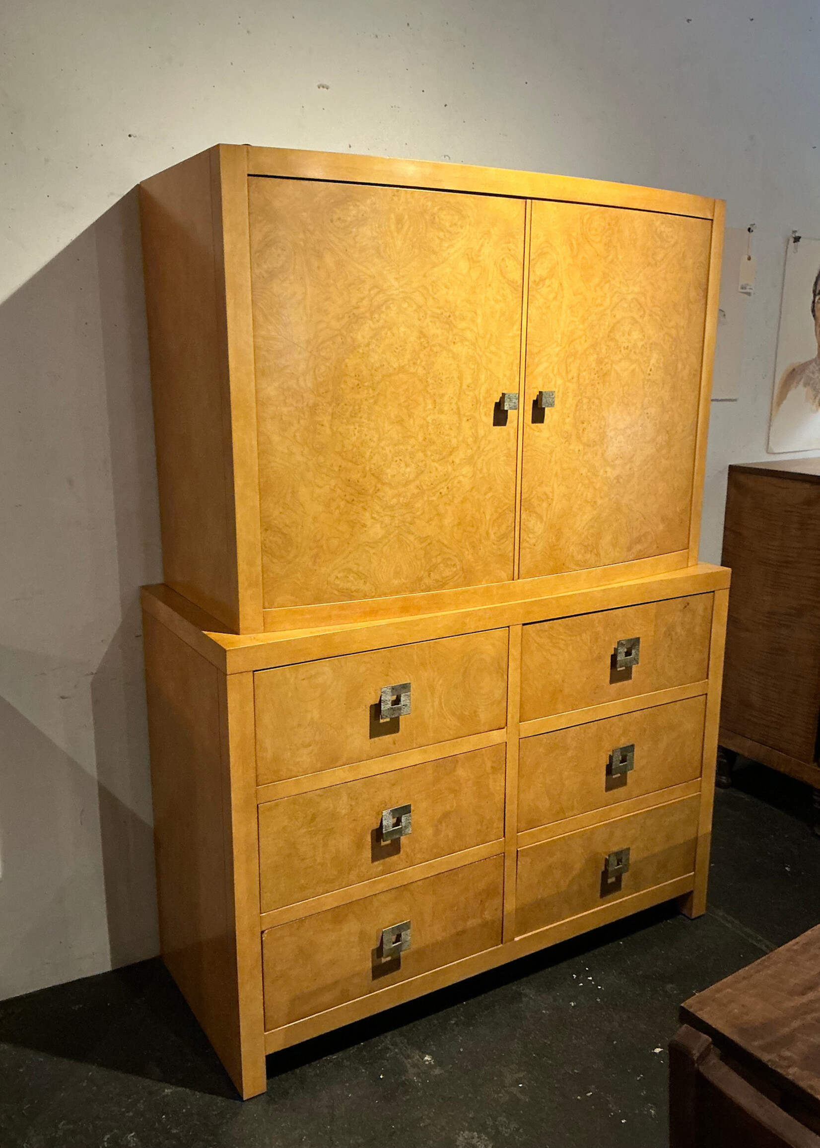 GOODWOOD Hollywood Regency Style Burl Cupboard