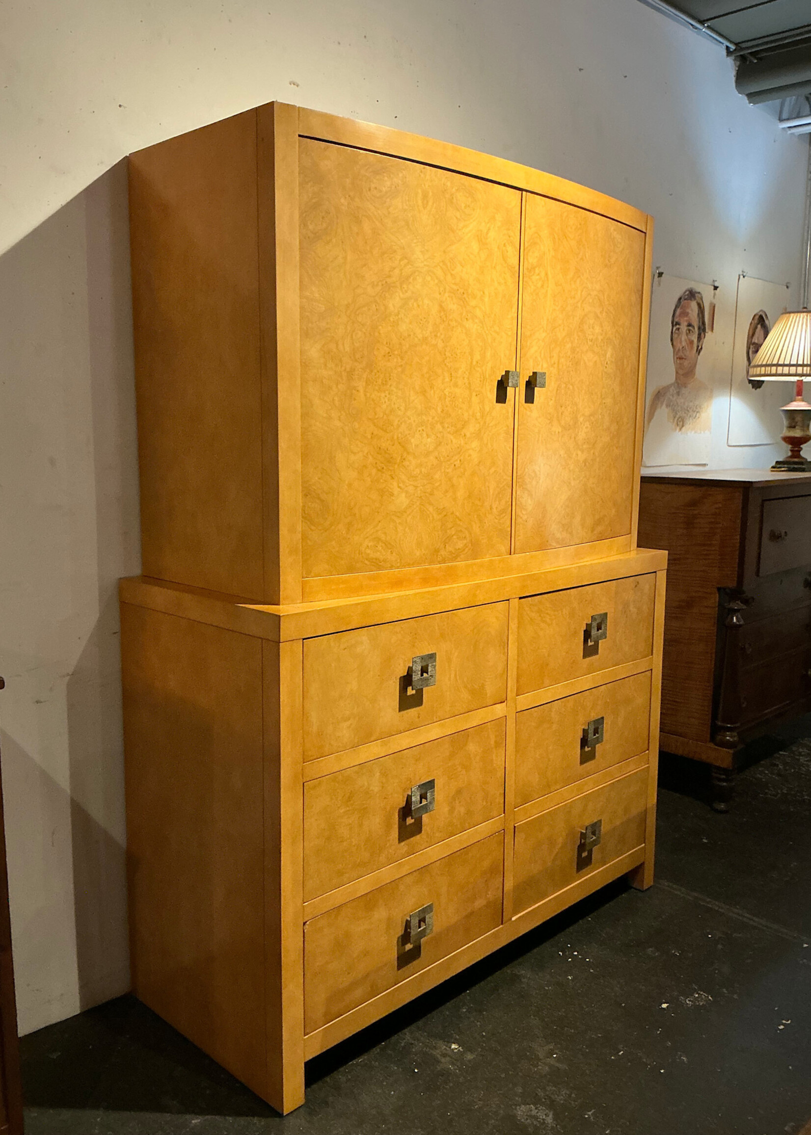 GOODWOOD Hollywood Regency Style Burl Cupboard