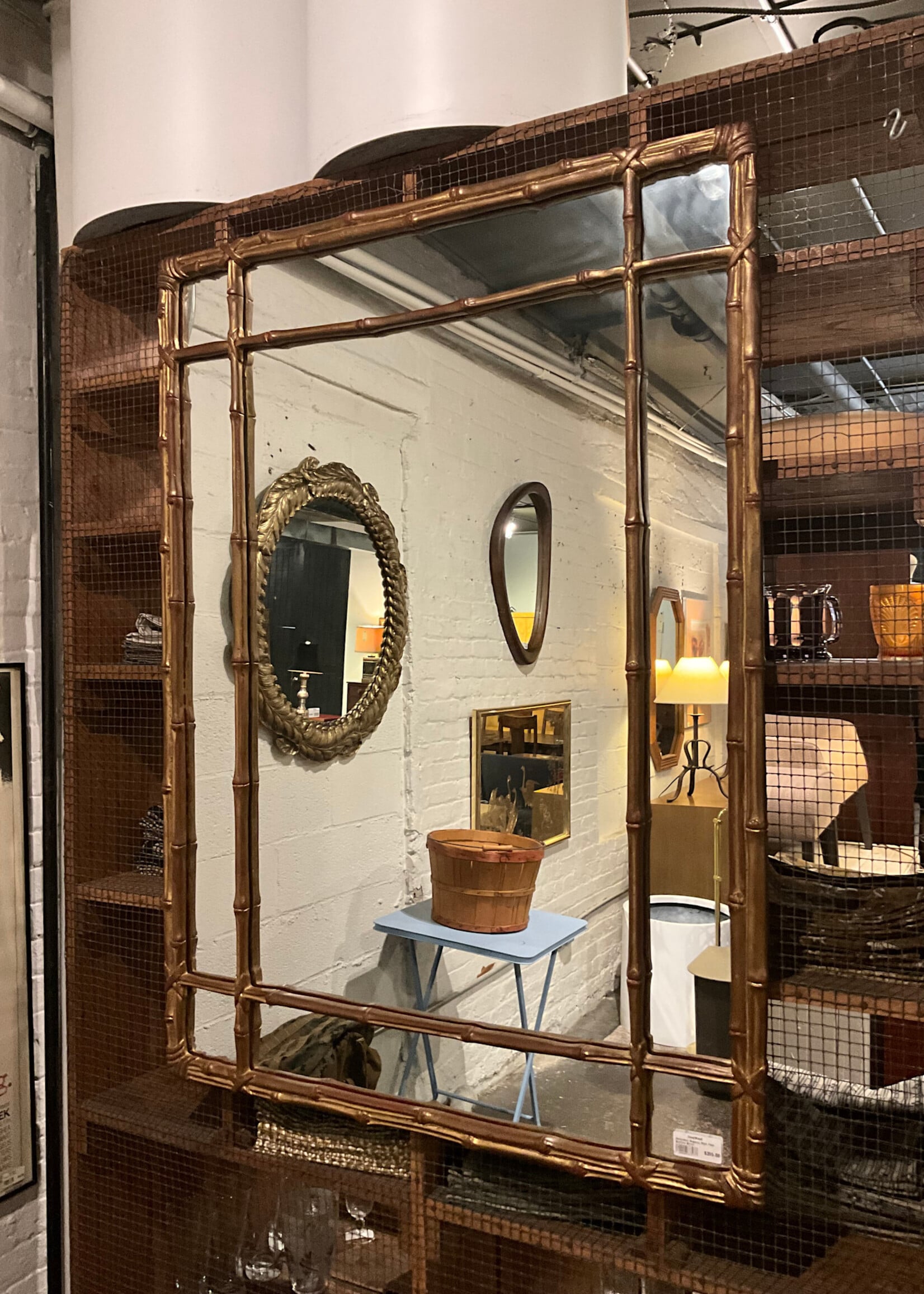 Renee Hill for GoodWood Hollywood Regency Style Faux Bamboo Mirror