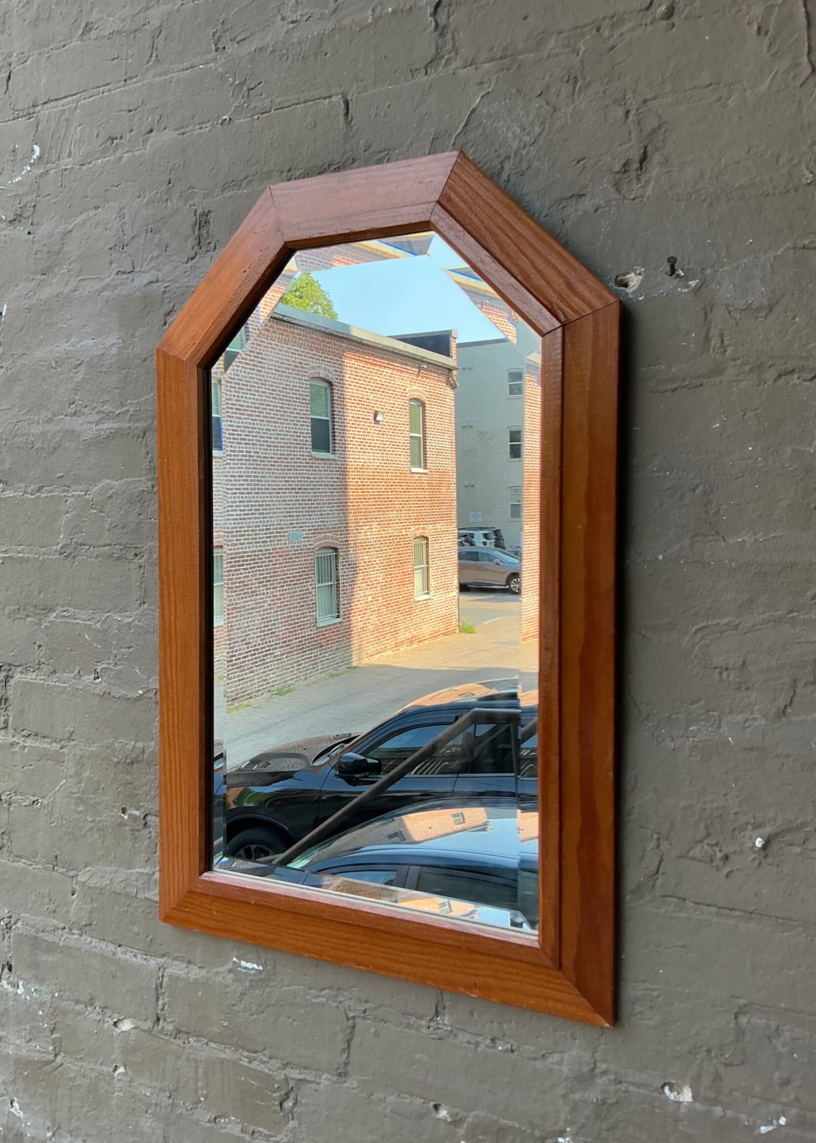 GOODWOOD Vintage Pine Beveled Mirror