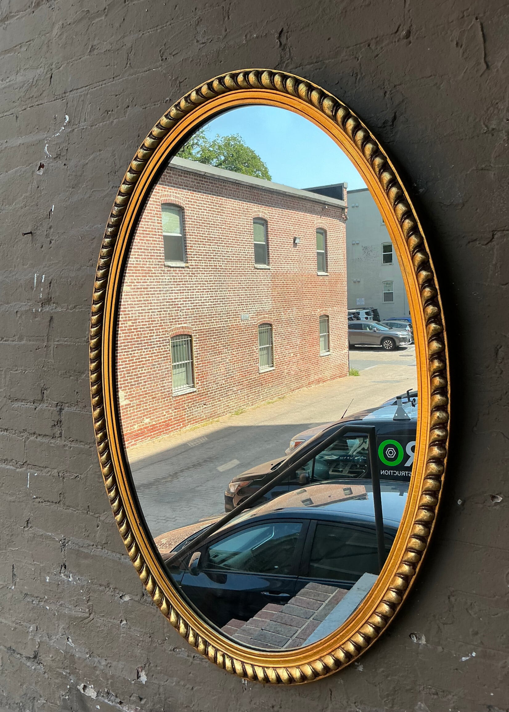 GOODWOOD Large Vintage Gilt Oval Mirror