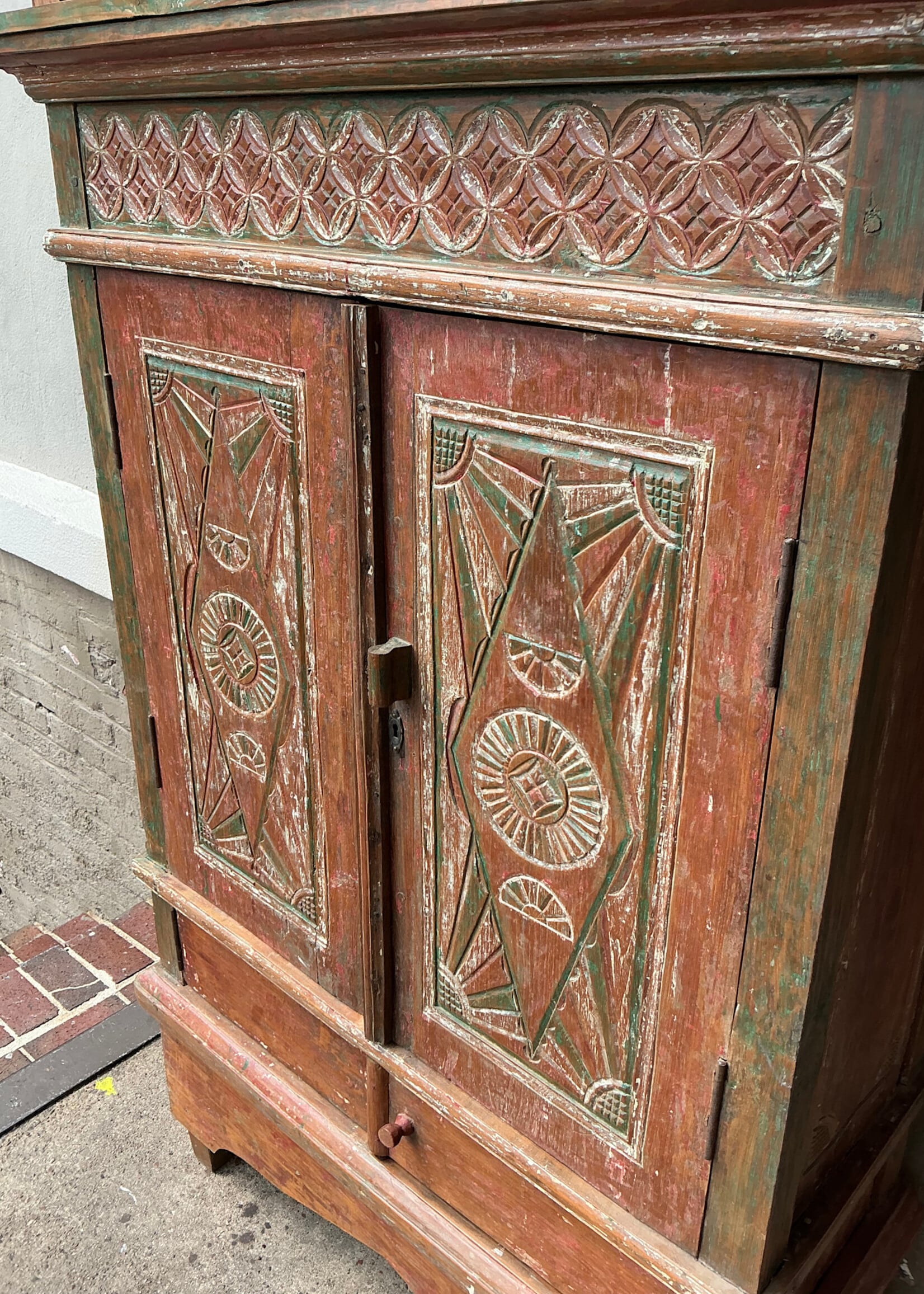 GOODWOOD Rustic Teak Painted Cupboard