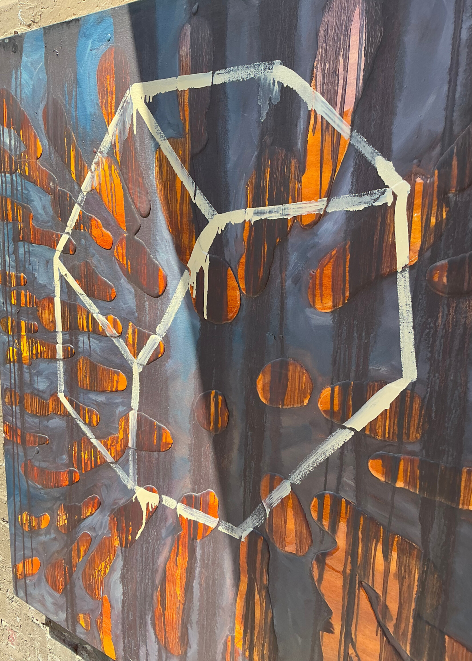 GOODWOOD Mixed Media on Canvas, Frahn Koerner, "Jacob's Ladder," 1996