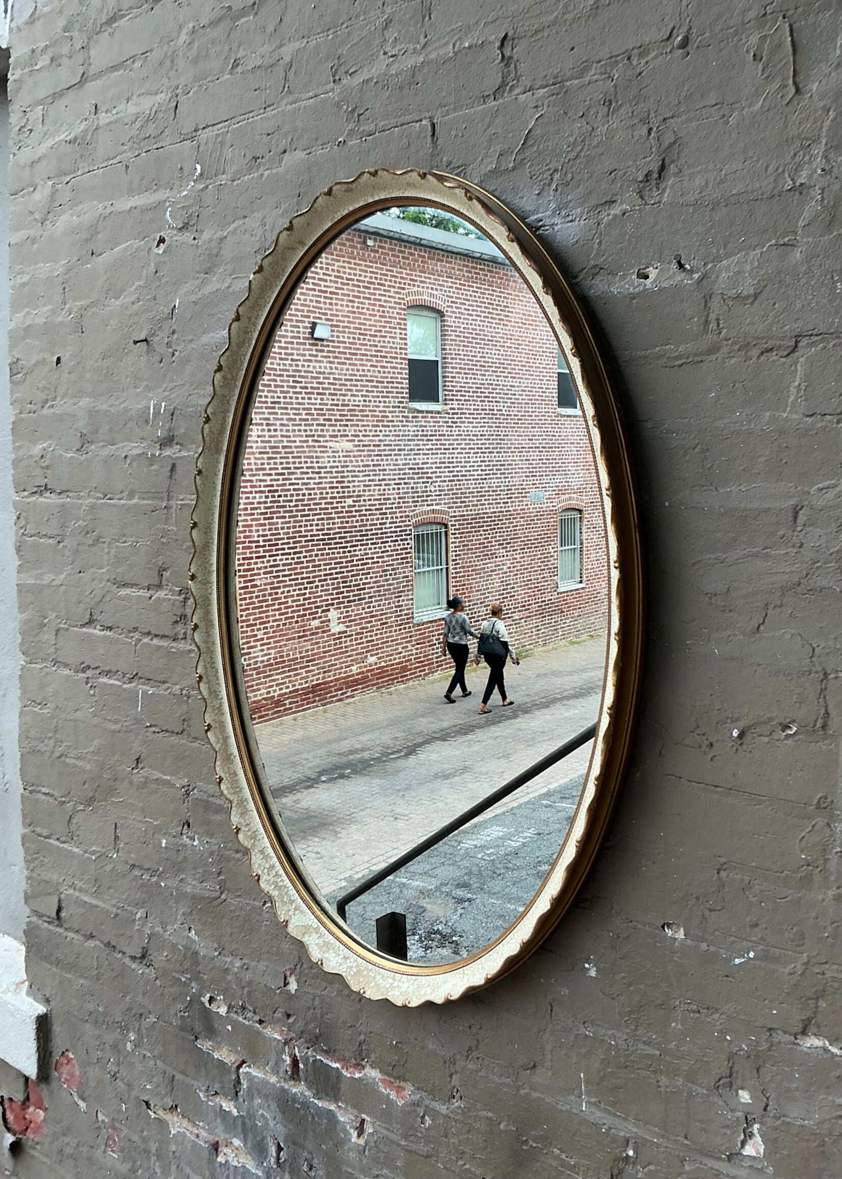 GOODWOOD Vintage Partial Gilt Oval Mirror