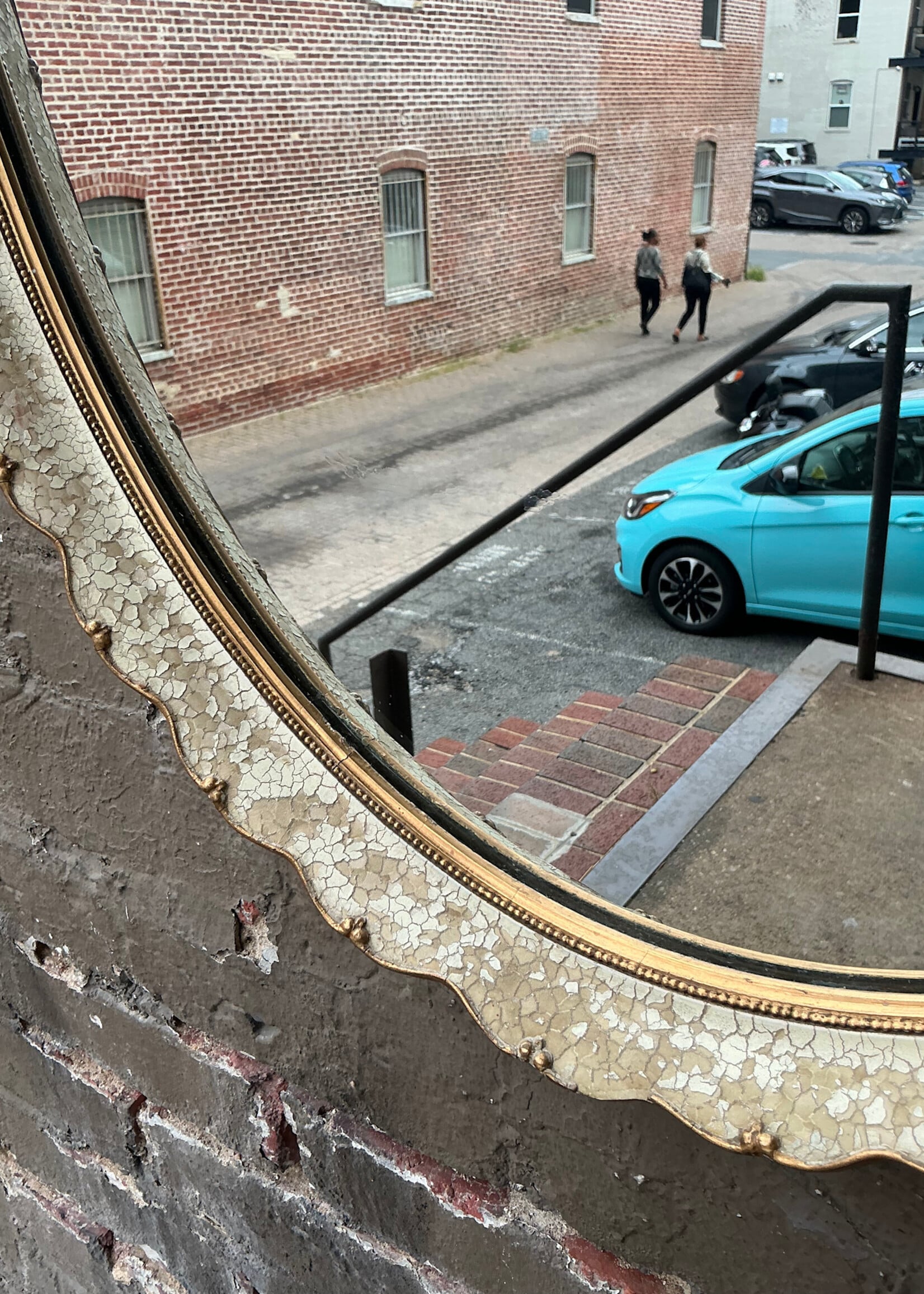 GOODWOOD Vintage Partial Gilt Oval Mirror