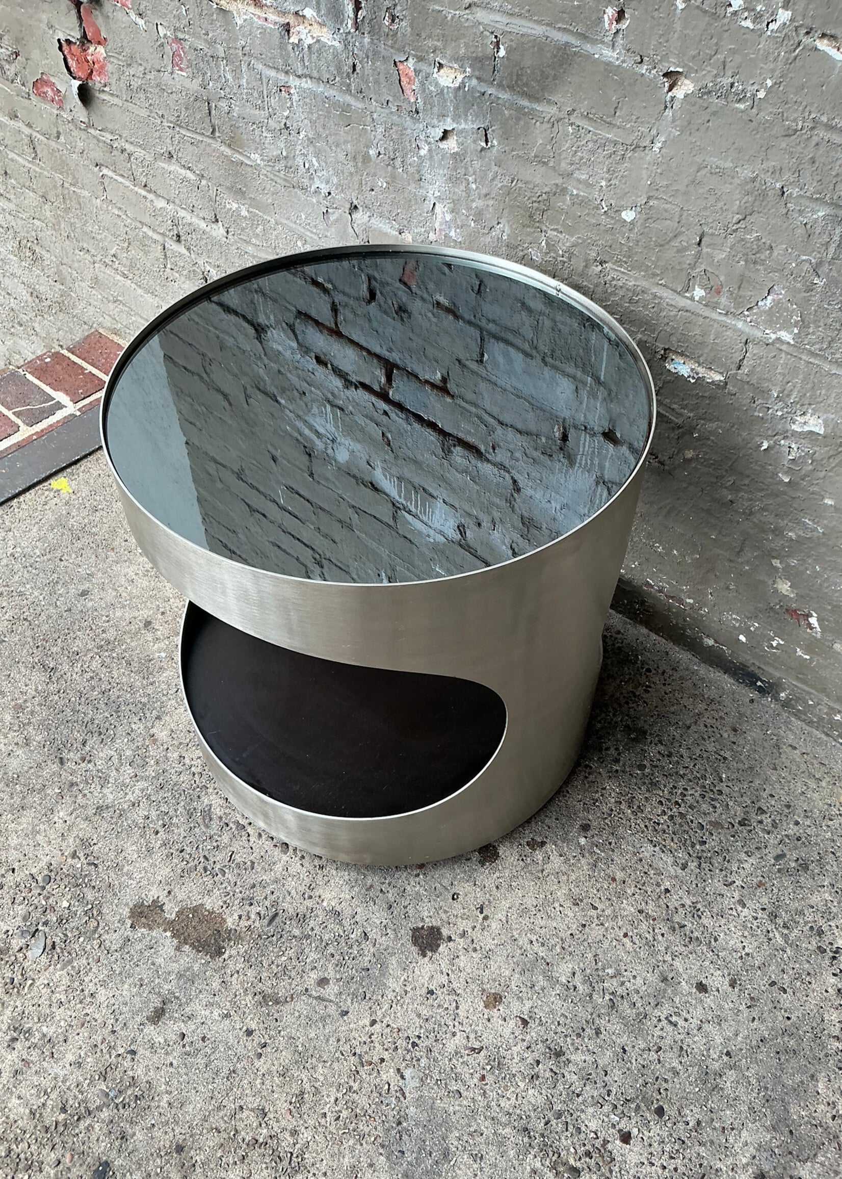 GOODWOOD Post Modern Aluminum and Glass Side Table