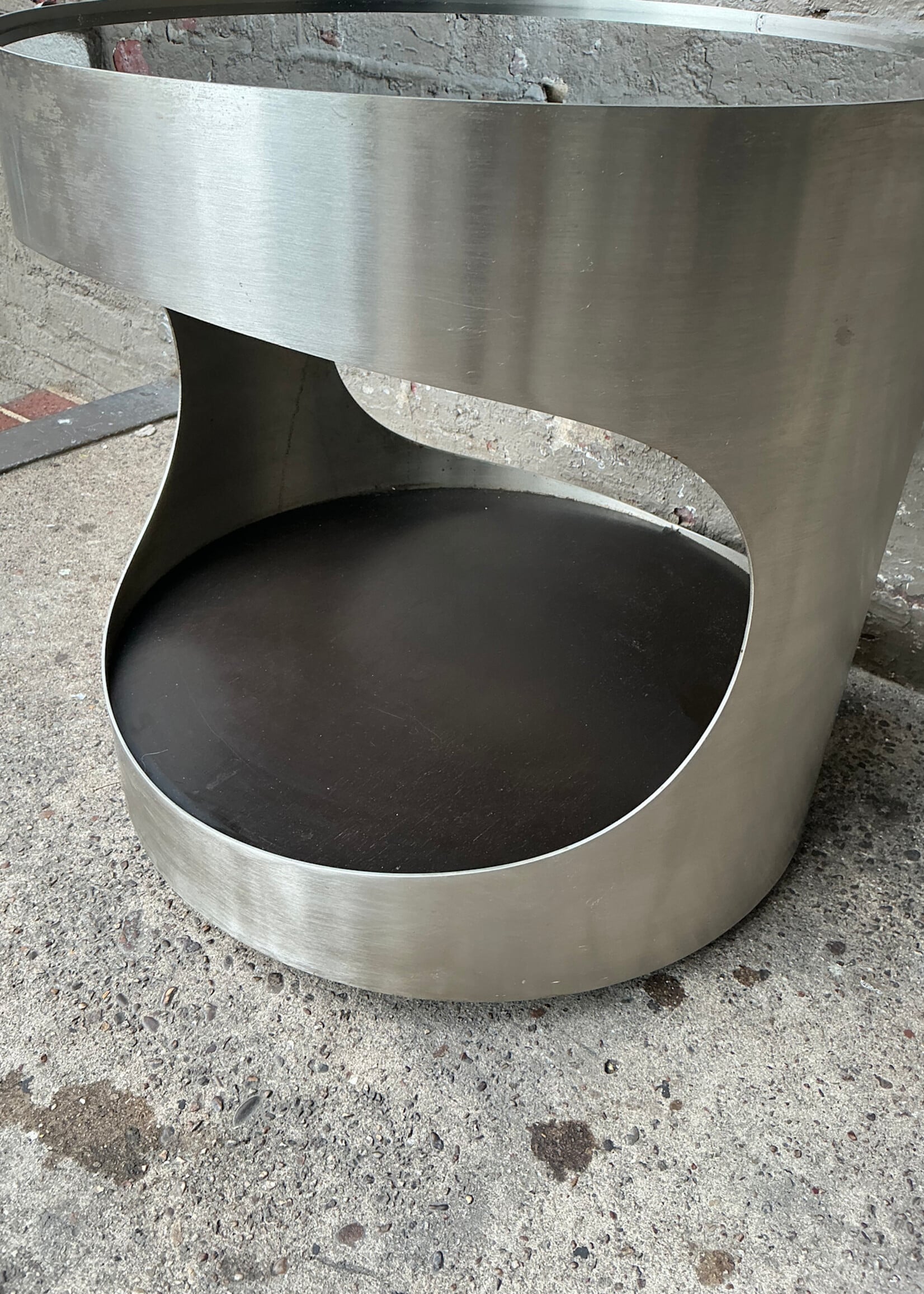 GOODWOOD Post Modern Aluminum and Glass Side Table