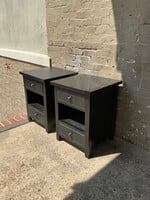 GOODWOOD Pair of Ebonized Nightstands, Pottery Barn