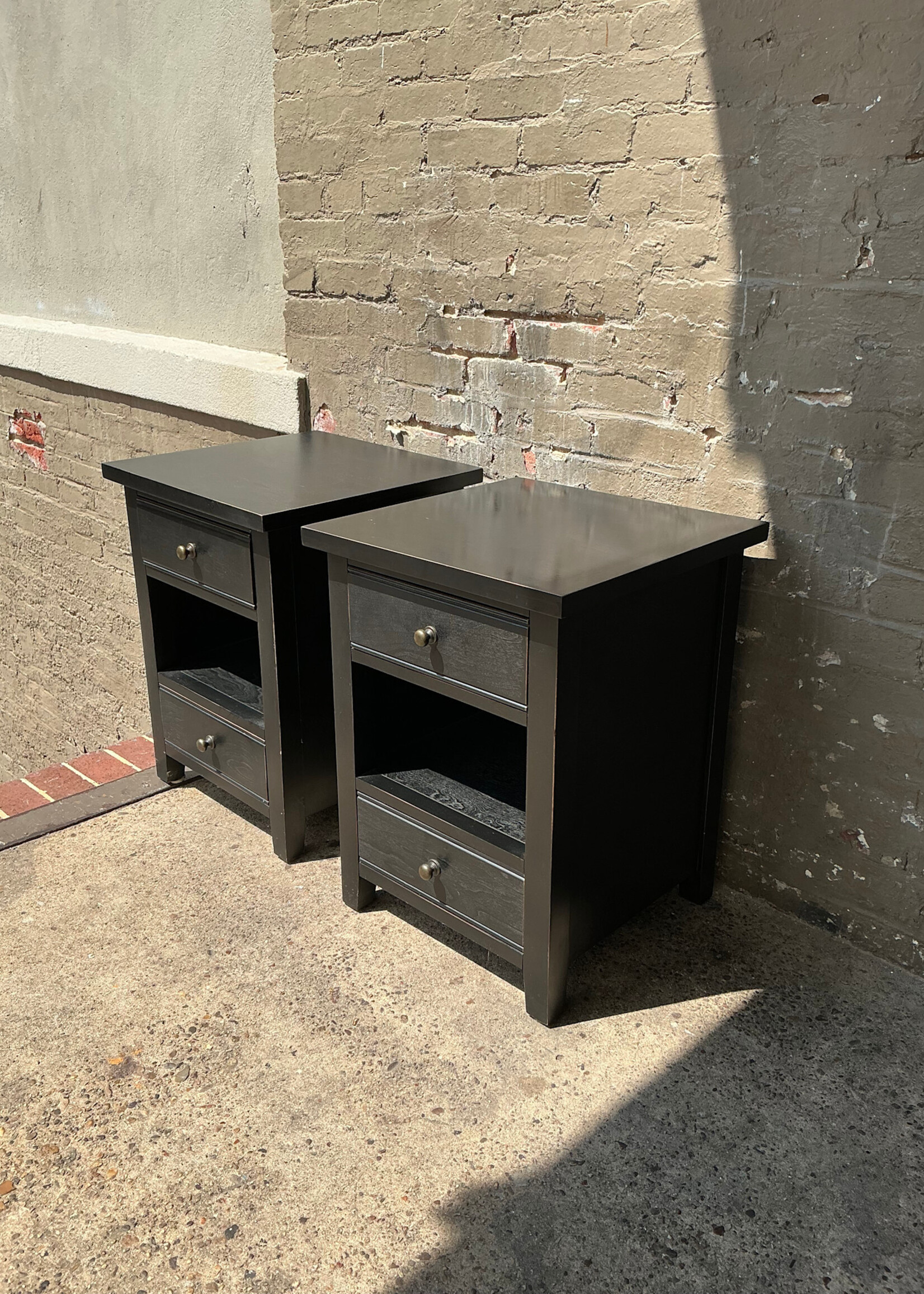 GOODWOOD Pair of Ebonized Nightstands, Pottery Barn