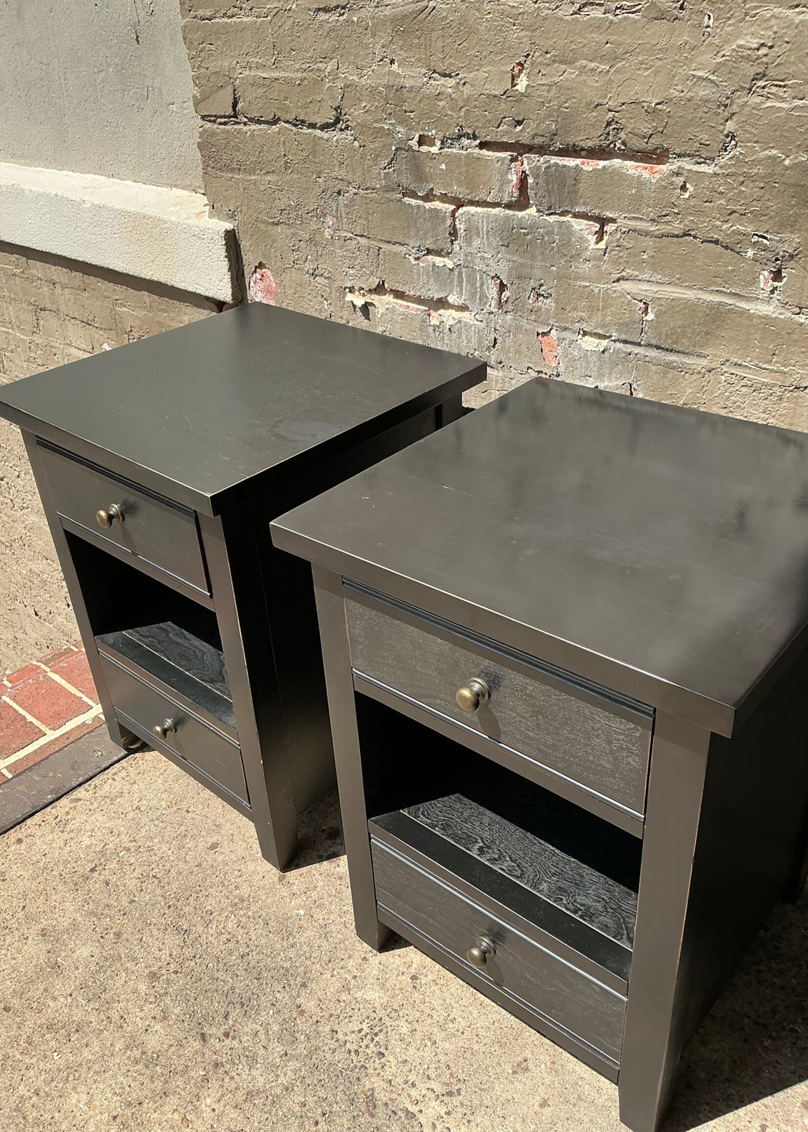 GOODWOOD Pair of Ebonized Nightstands, Pottery Barn
